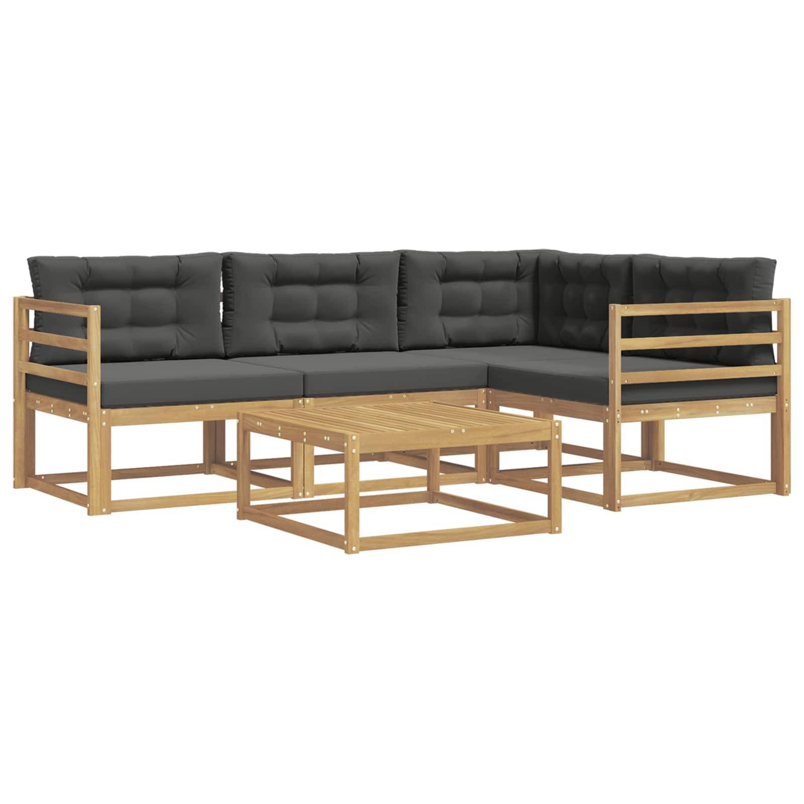 vidaXL Outdoor-Sofagarnitur 5 pcs Weiß und Anthrazit 79 x 79 x 37 cm