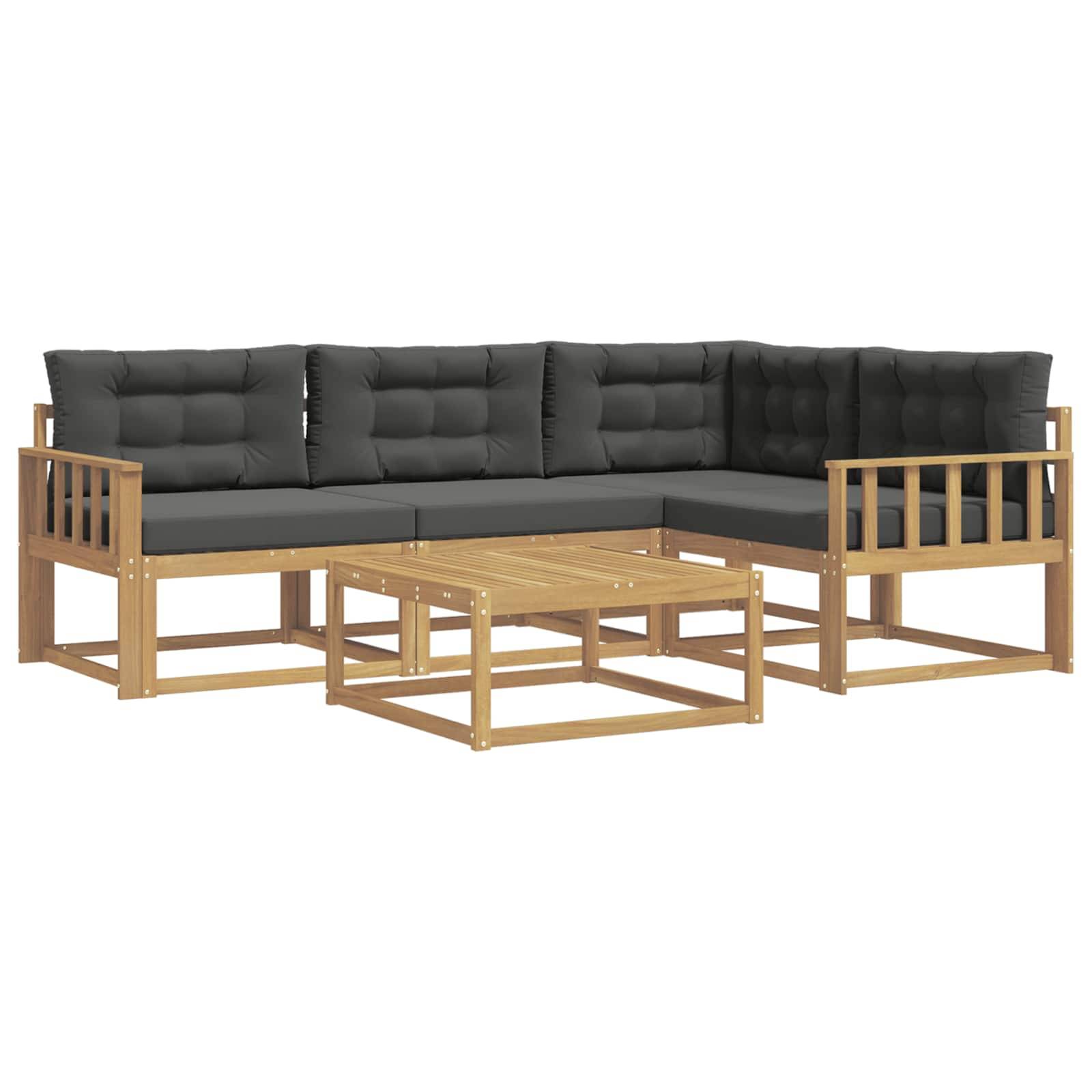 vidaXL Outdoor-Sofagarnitur 5 pcs Weiß und Anthrazit 79 x 79 x 37 cm