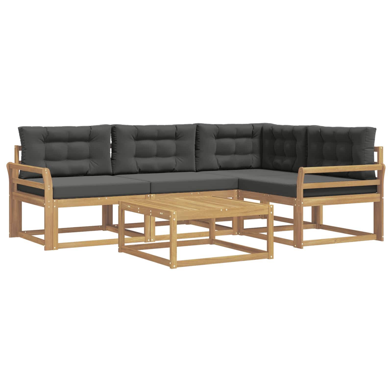 vidaXL Outdoor-Sofagarnitur 5 pcs Weiß und Anthrazit 79 x 79 x 37 cm
