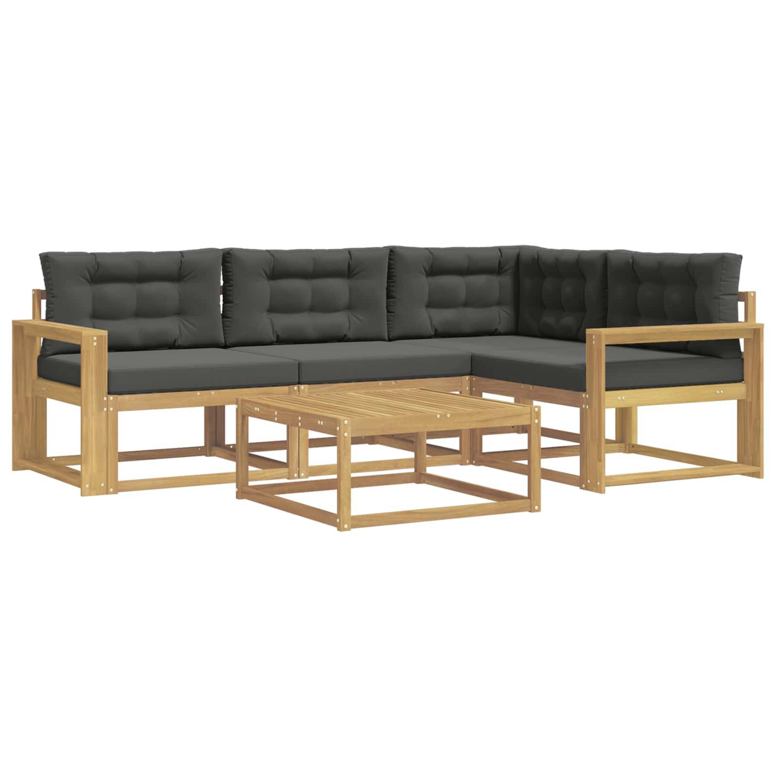vidaXL Outdoor-Sofagarnitur 5 pcs Weiß und Anthrazit 79 x 79 x 37 cm