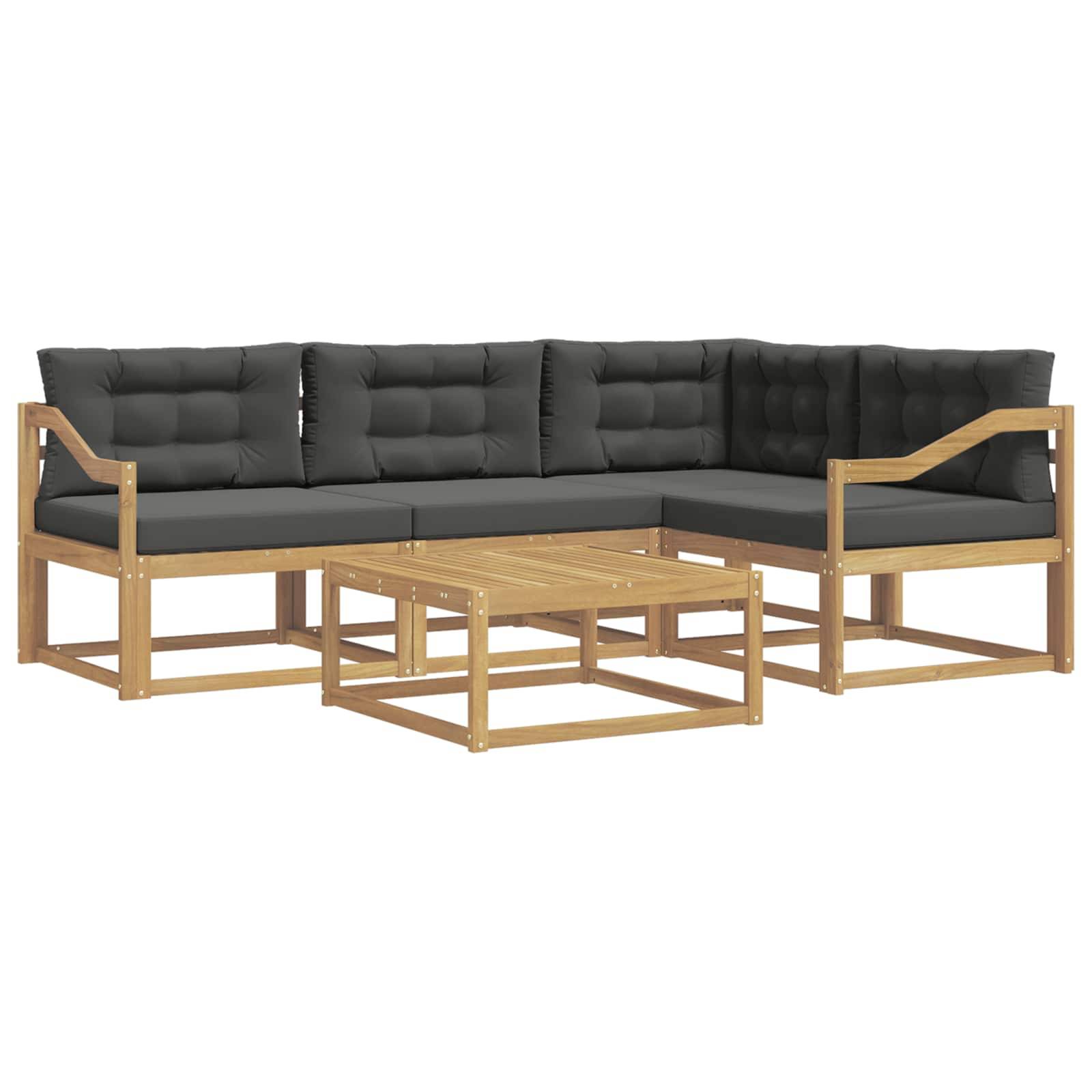 vidaXL Outdoor-Sofagarnitur 5 pcs Weiß und Anthrazit 79 x 79 x 37 cm