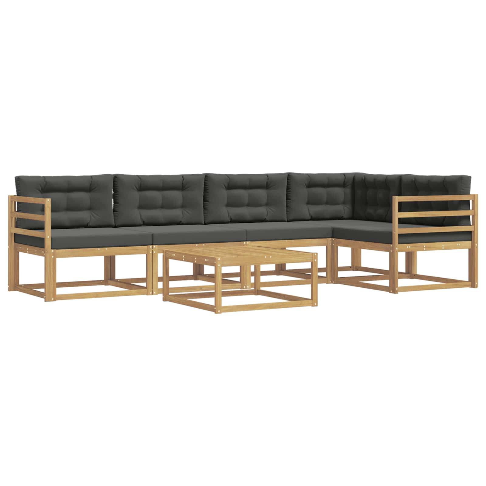 vidaXL Outdoor-Sofagarnitur 6 pcs Weiß und Anthrazit 79 x 79 x 37 cm