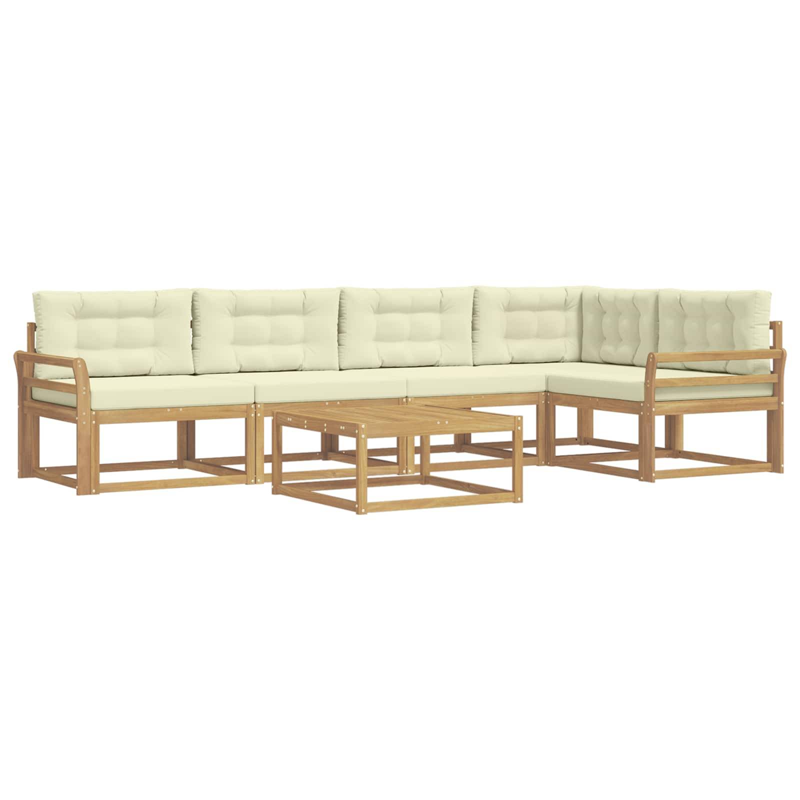 vidaXL Outdoor-Sofagarnitur 6 pcs Weiß und Creme 79 x 79 x 37 cm