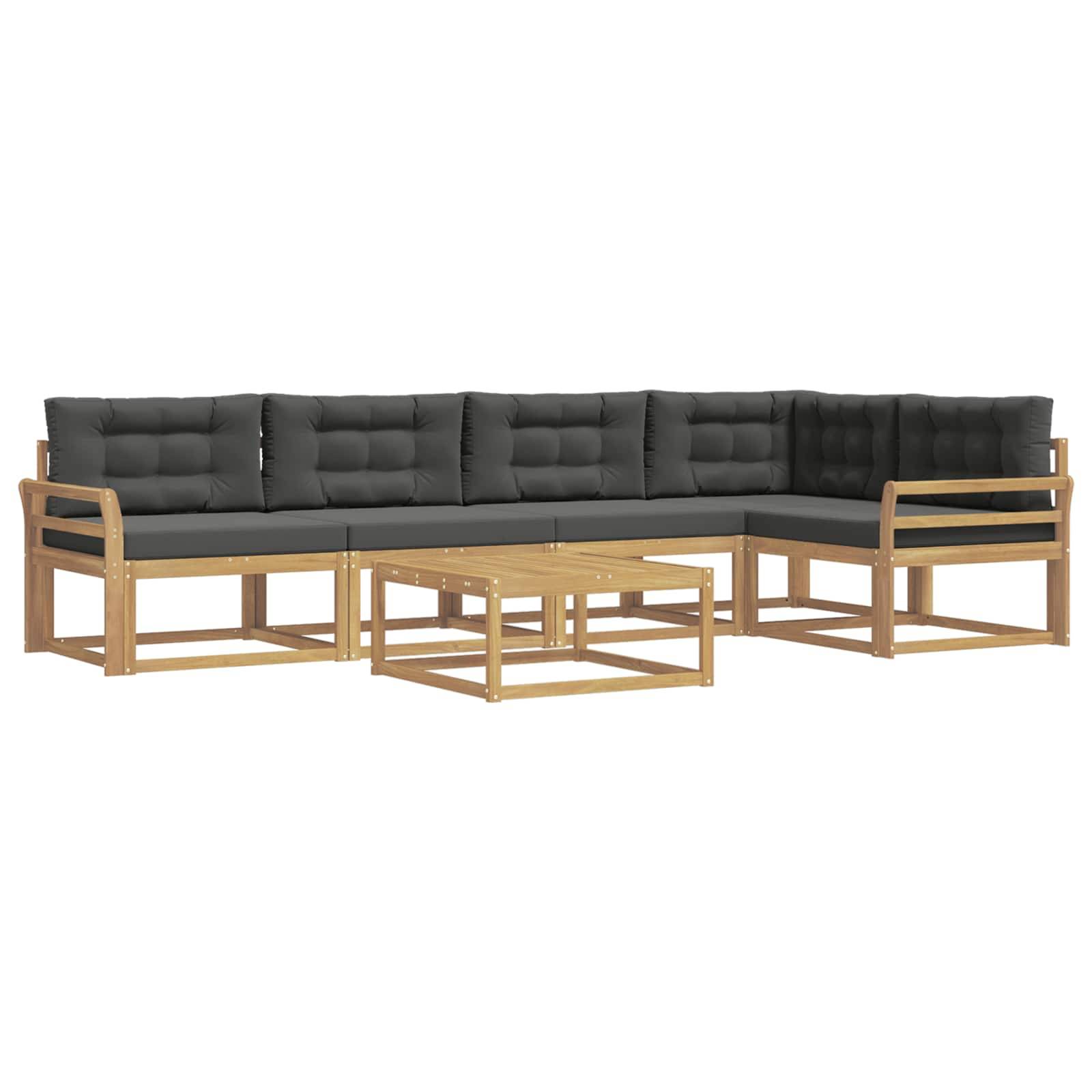 vidaXL Outdoor-Sofagarnitur 6 pcs Weiß und Anthrazit 79 x 79 x 37 cm