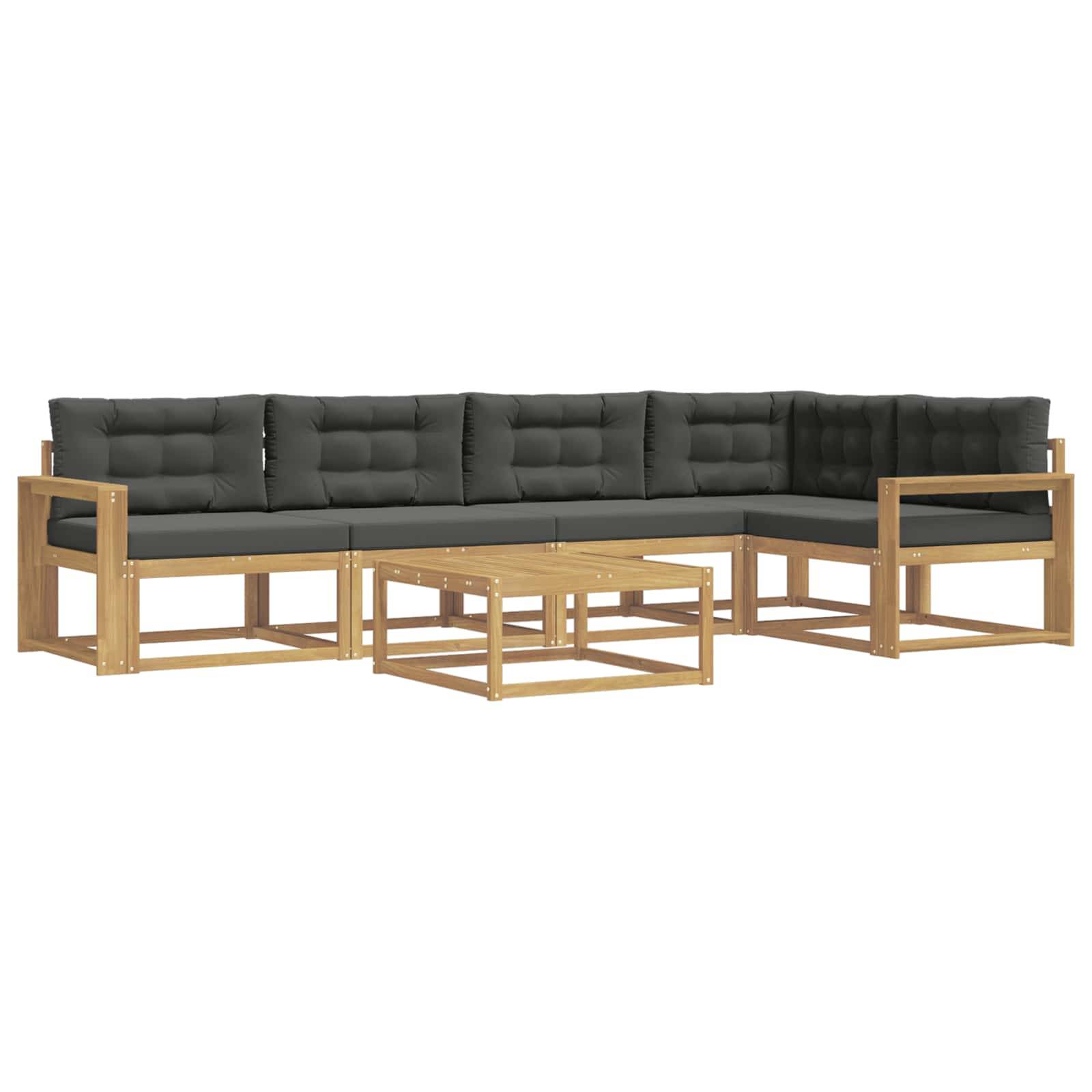 vidaXL Outdoor-Sofagarnitur 6 pcs Weiß und Anthrazit 79 x 79 x 37 cm