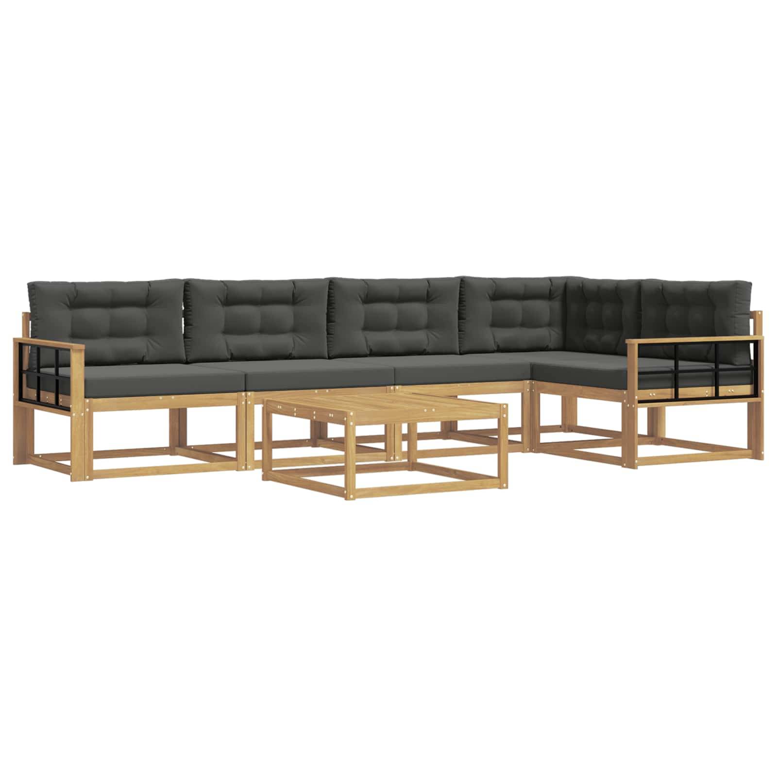 vidaXL Outdoor-Sofagarnitur 6 pcs Weiß und Anthrazit 79 x 79 x 37 cm