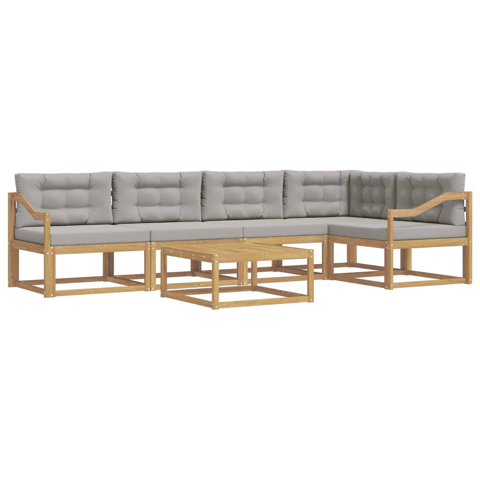 vidaXL Outdoor-Sofagarnitur 6 pcs Weiß und Hellgrau 79 x 79 x 37 cm