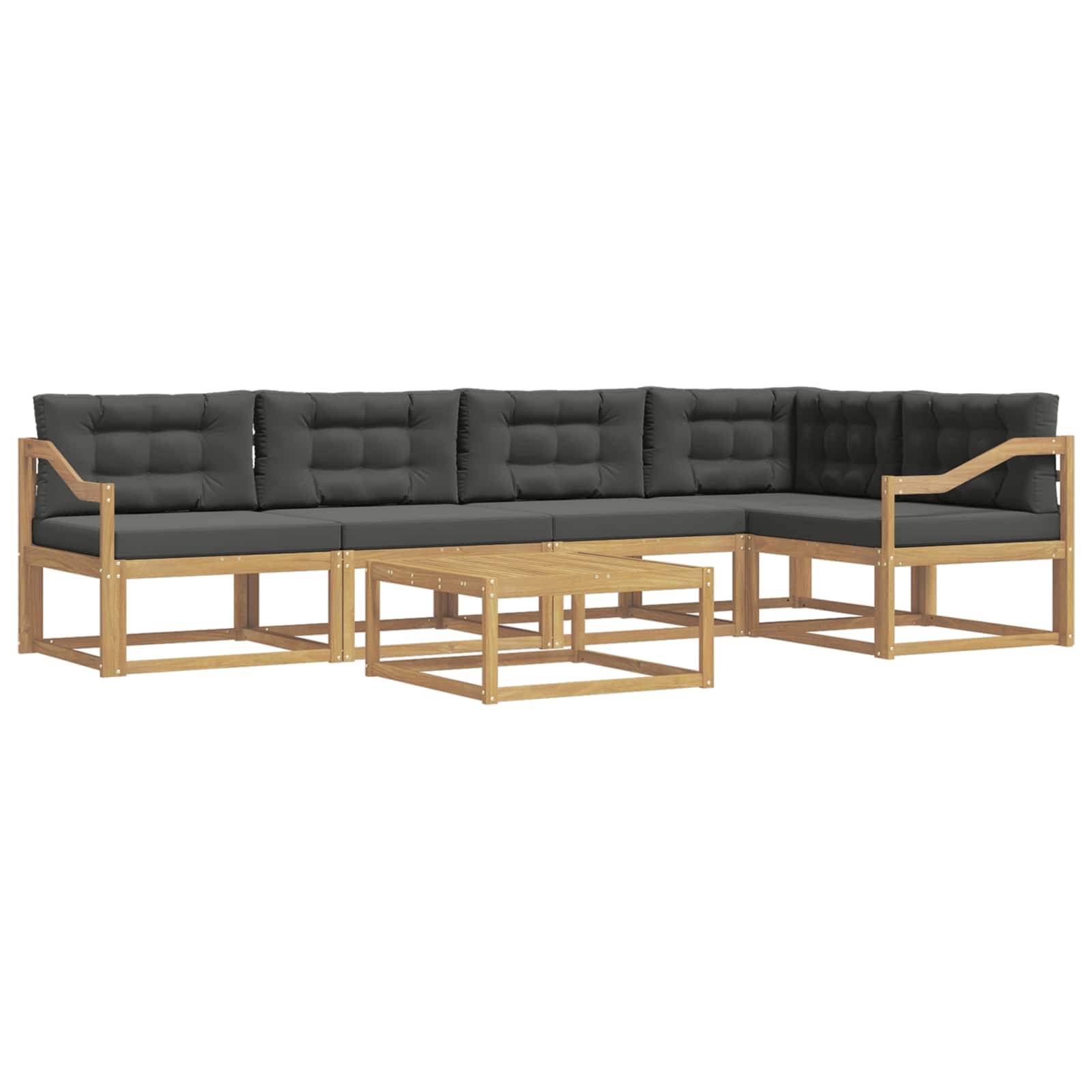 vidaXL Outdoor-Sofagarnitur 6 pcs Weiß und Anthrazit 79 x 79 x 37 cm