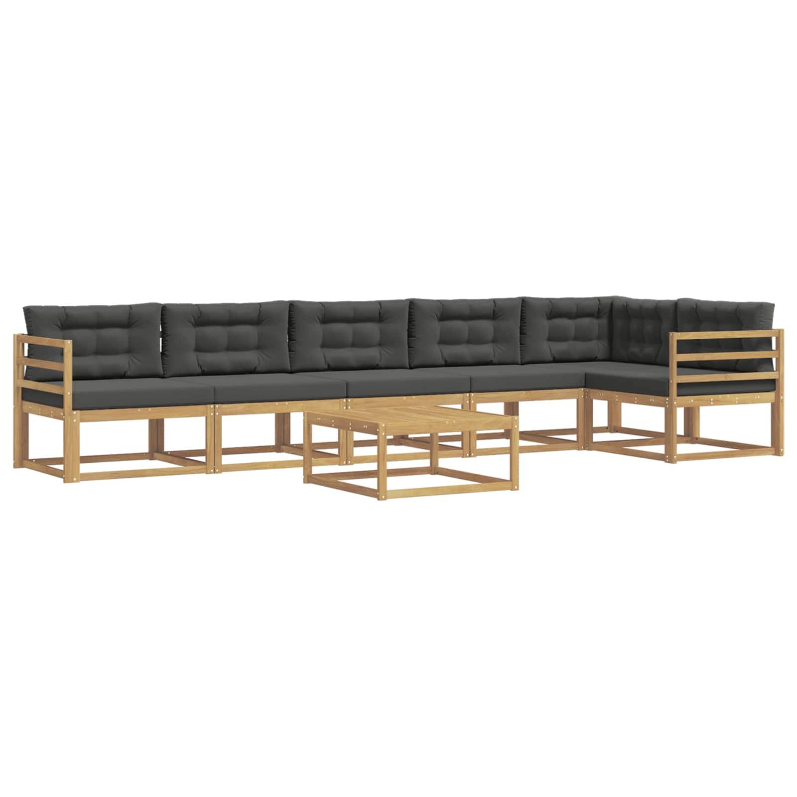 vidaXL Outdoor-Sofagarnitur 7 pcs Weiß und Anthrazit 79 x 79 x 37 cm
