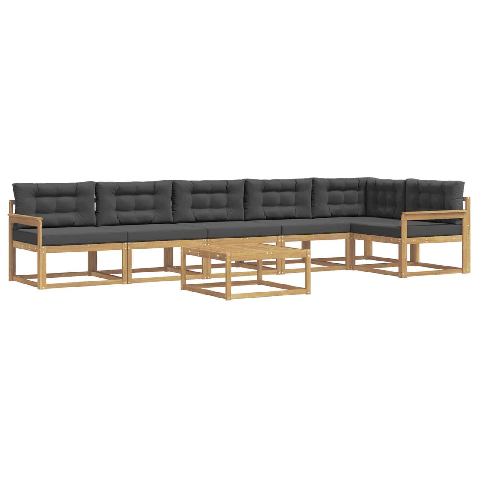 vidaXL Outdoor-Sofagarnitur 7 pcs Weiß und Anthrazit 79 x 79 x 37 cm