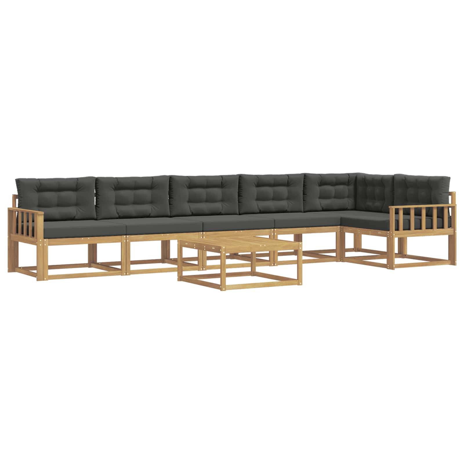 vidaXL Outdoor-Sofagarnitur 7 pcs Weiß und Anthrazit 79 x 79 x 37 cm