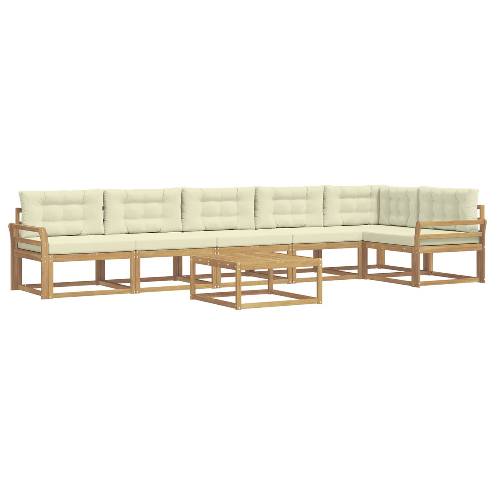 vidaXL Outdoor-Sofagarnitur 7 pcs Weiß und Creme 79 x 79 x 37 cm