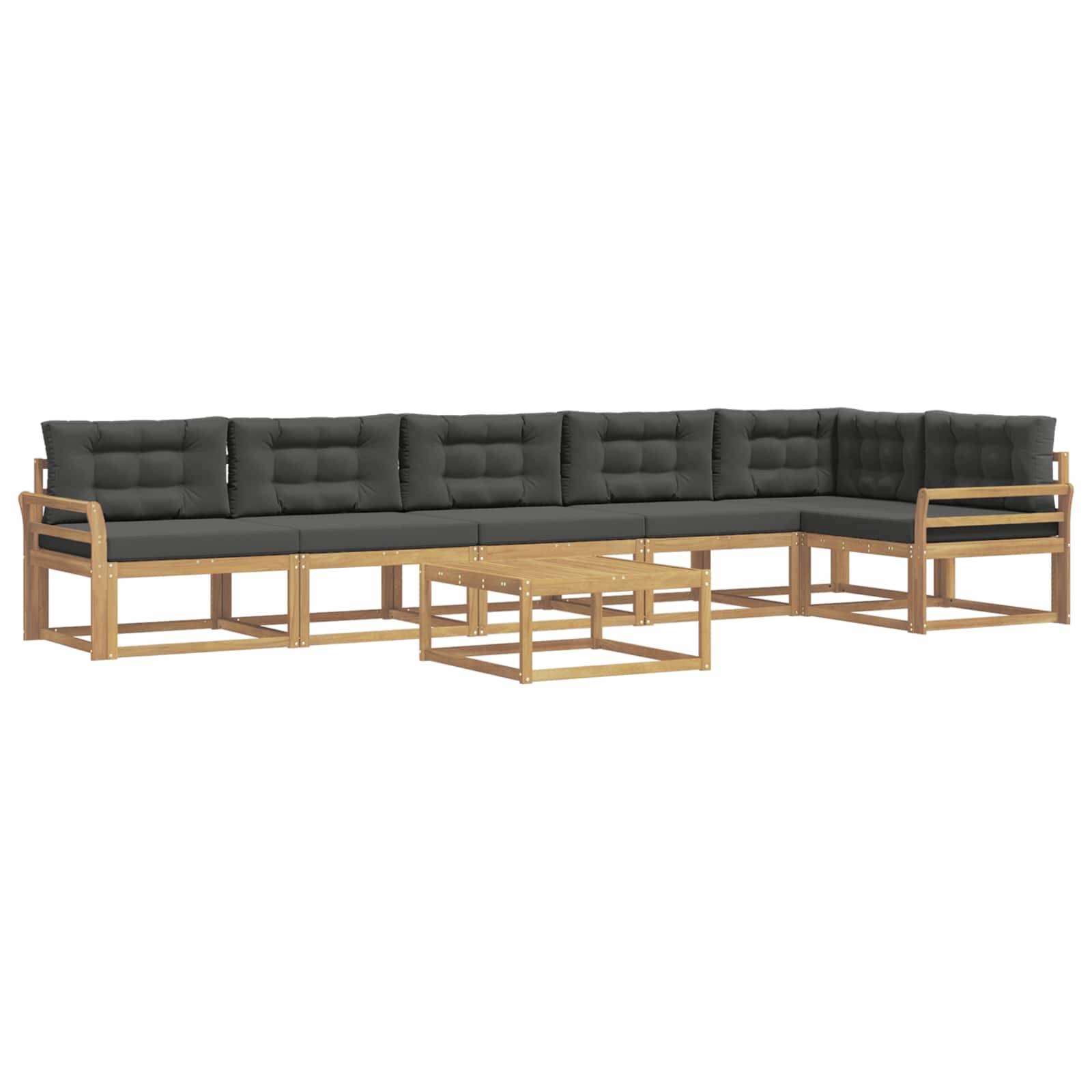 vidaXL Outdoor-Sofagarnitur 7 pcs Weiß und Anthrazit 79 x 79 x 37 cm