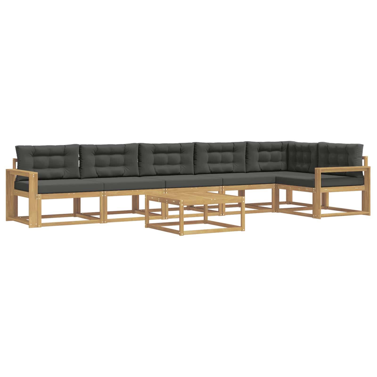 vidaXL Outdoor-Sofagarnitur 7 pcs Weiß und Anthrazit 79 x 79 x 37 cm