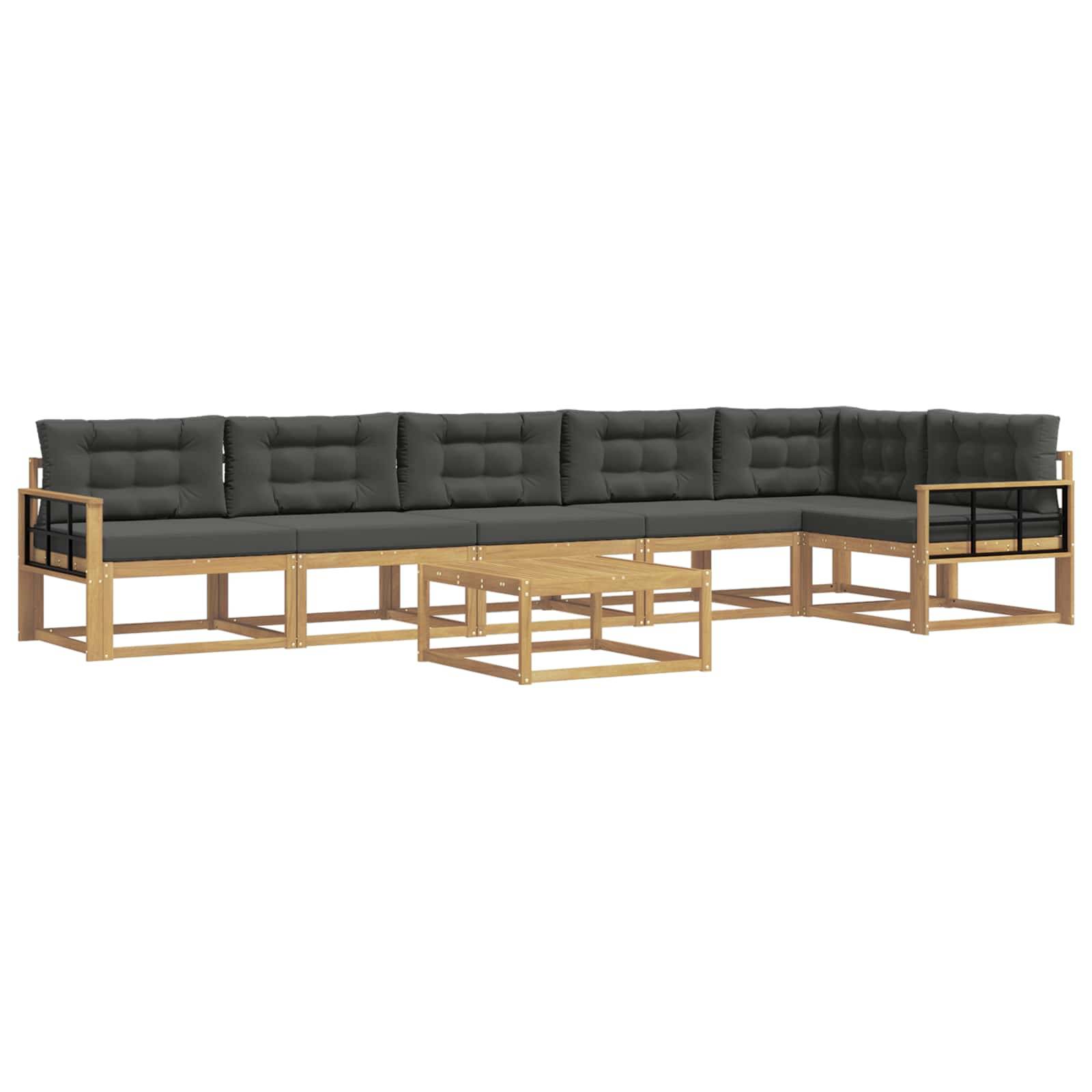 vidaXL Outdoor-Sofagarnitur 7 pcs Weiß und Anthrazit 79 x 79 x 37 cm