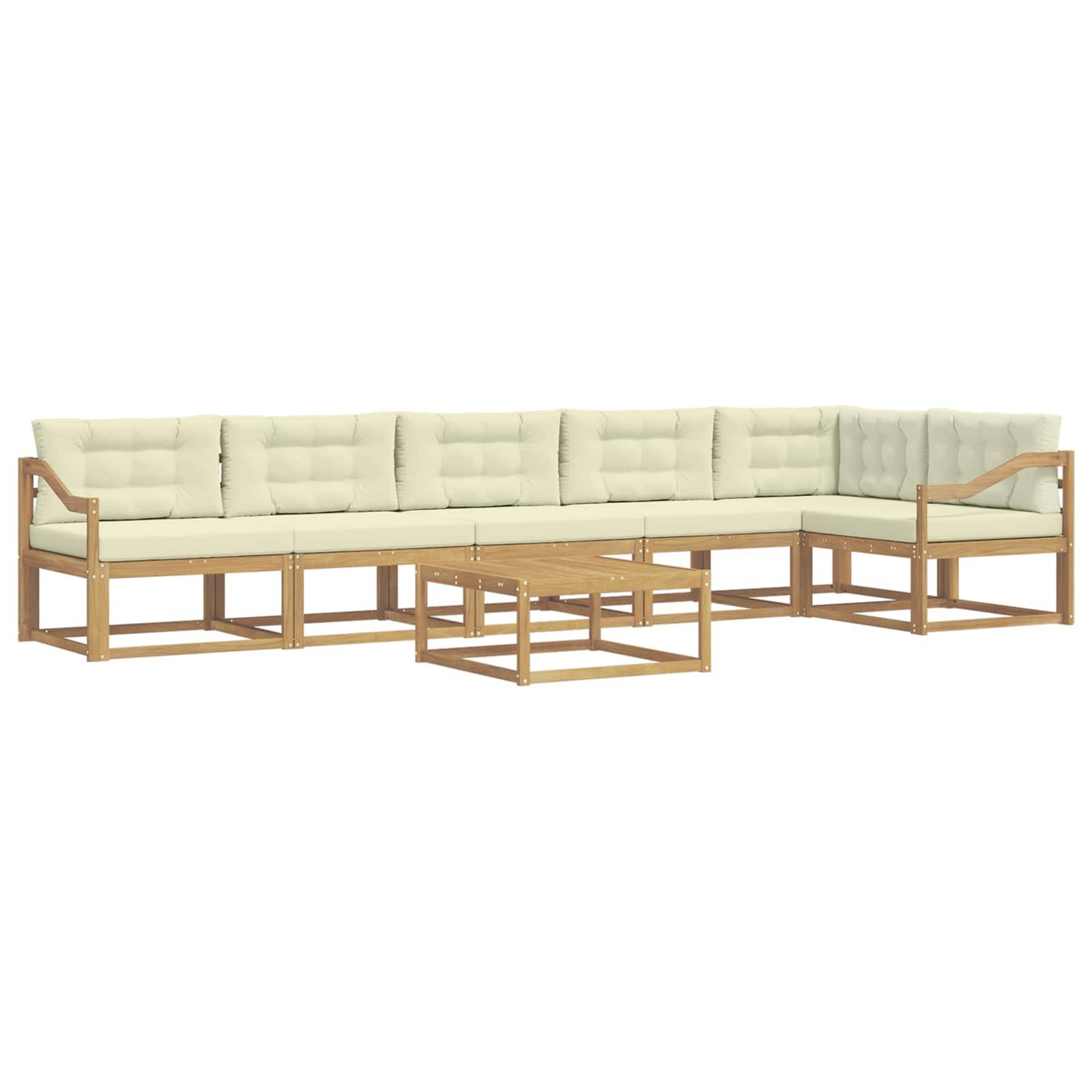 vidaXL Outdoor-Sofagarnitur 7 pcs Weiß und Creme 79 x 79 x 37 cm