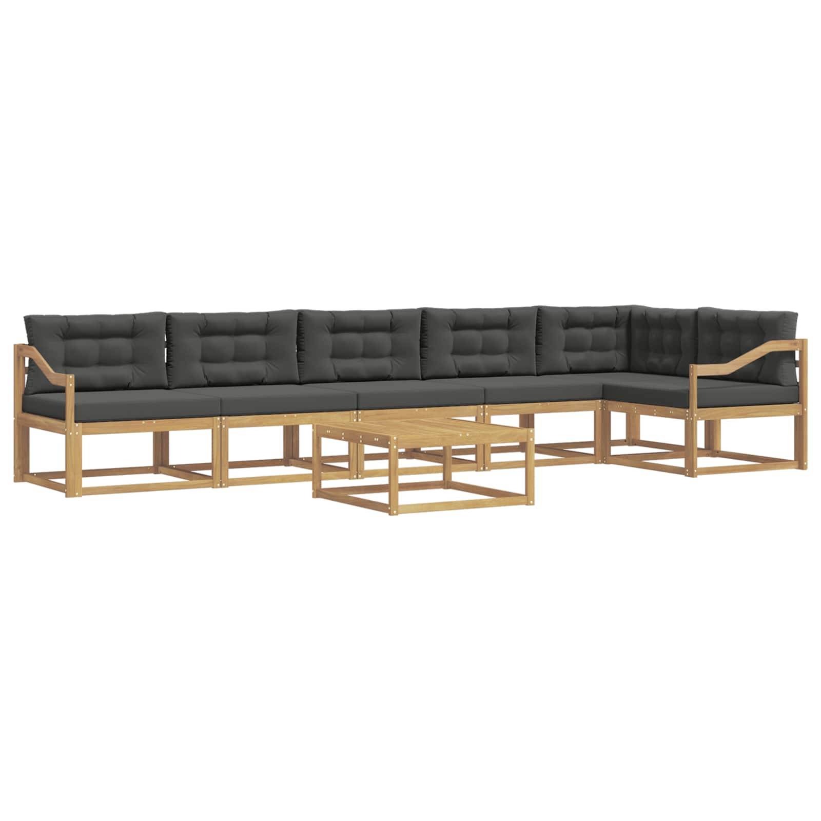 vidaXL Outdoor-Sofagarnitur 7 pcs Weiß und Anthrazit 79 x 79 x 37 cm