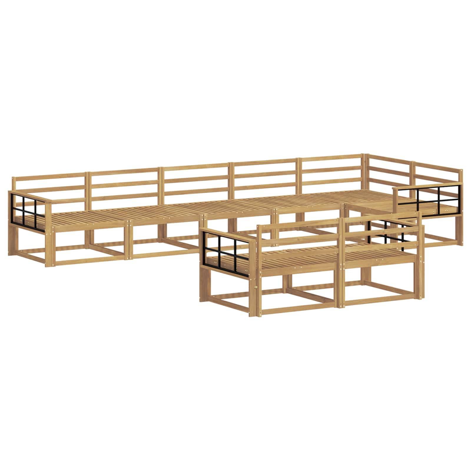 vidaXL Outdoor-Sofagarnitur 8 pcs Weiß 406 x 168,5 x 73 cm
