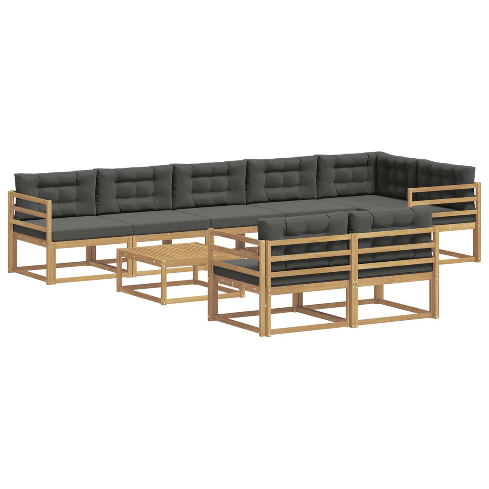 vidaXL Outdoor-Sofagarnitur 9 pcs Weiß und Anthrazit 79 x 79 x 37 cm