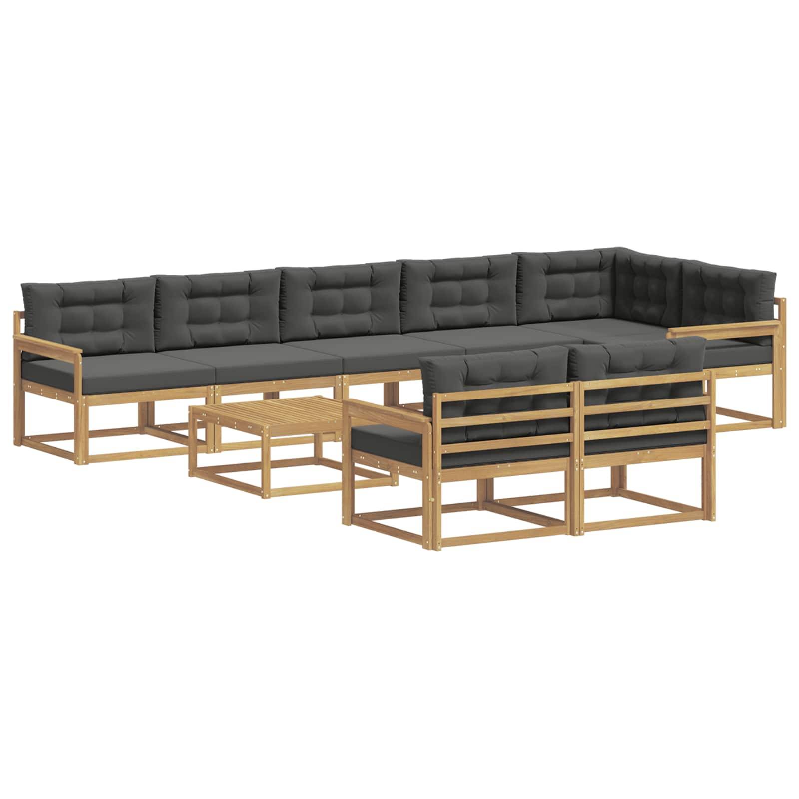 vidaXL Outdoor-Sofagarnitur 9 pcs Weiß und Anthrazit 79 x 79 x 37 cm