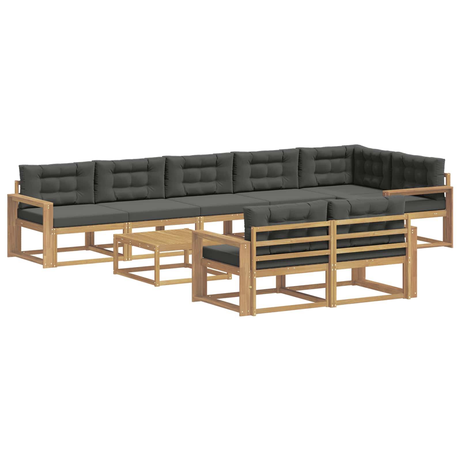 vidaXL Outdoor-Sofagarnitur 9 pcs Weiß und Anthrazit 79 x 79 x 37 cm