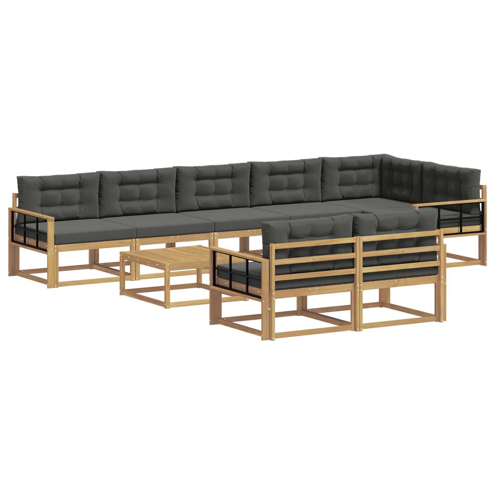 vidaXL Outdoor-Sofagarnitur 9 pcs Weiß und Anthrazit 79 x 79 x 37 cm