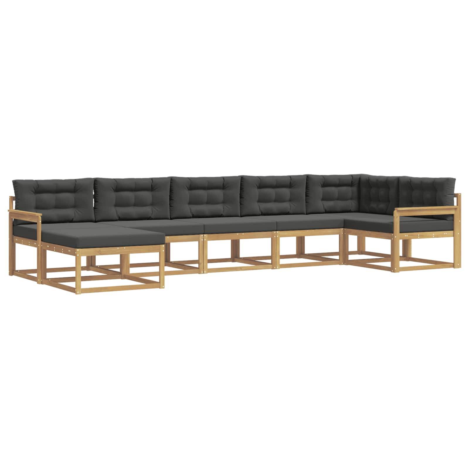 vidaXL Outdoor-Sofagarnitur mit Kissen 7 pcs Weiß und Anthrazit
