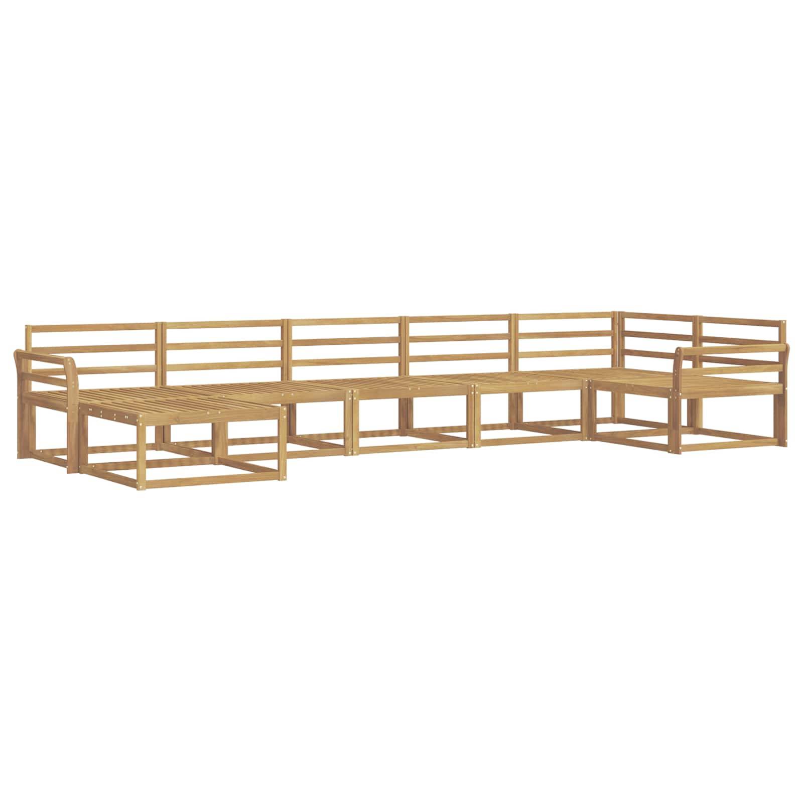 vidaXL Outdoor-Sofagarnitur 7 pcs Weiß Massivholz Akazie
