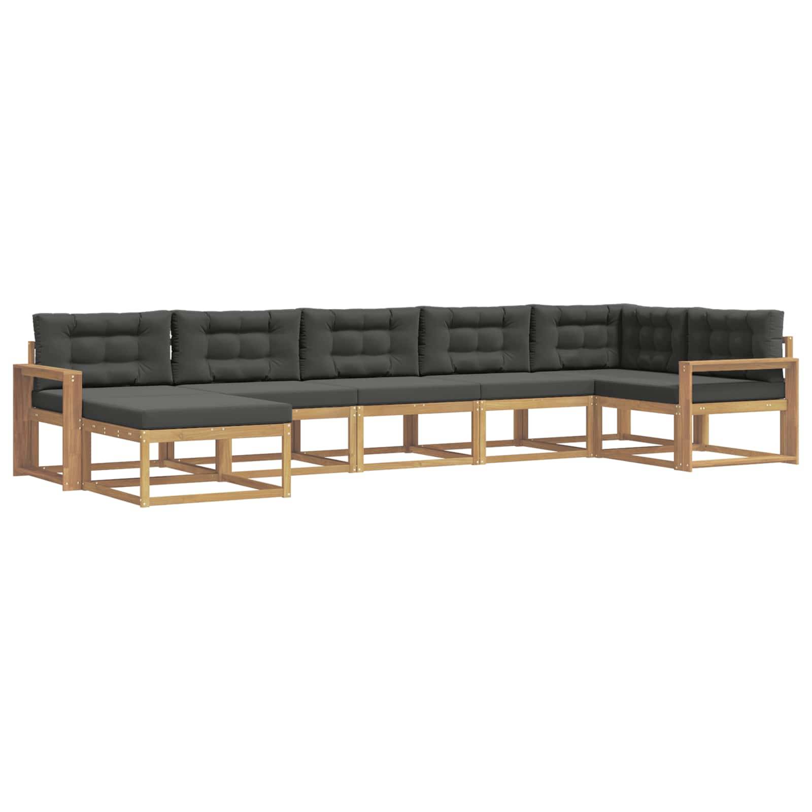 vidaXL Outdoor-Sofagarnitur mit Kissen 7 pcs Weiß und Anthrazit