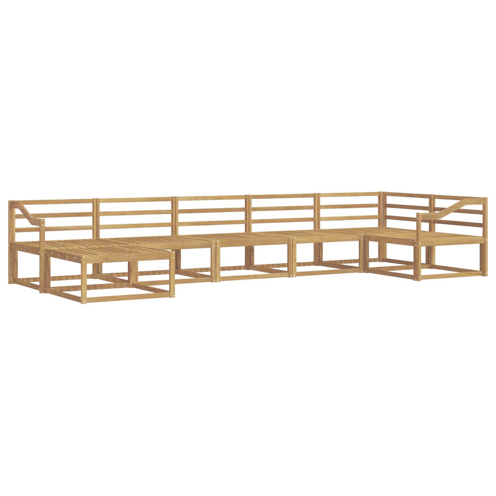vidaXL Outdoor-Sofagarnitur 7 pcs Weiß Massivholz Akazie