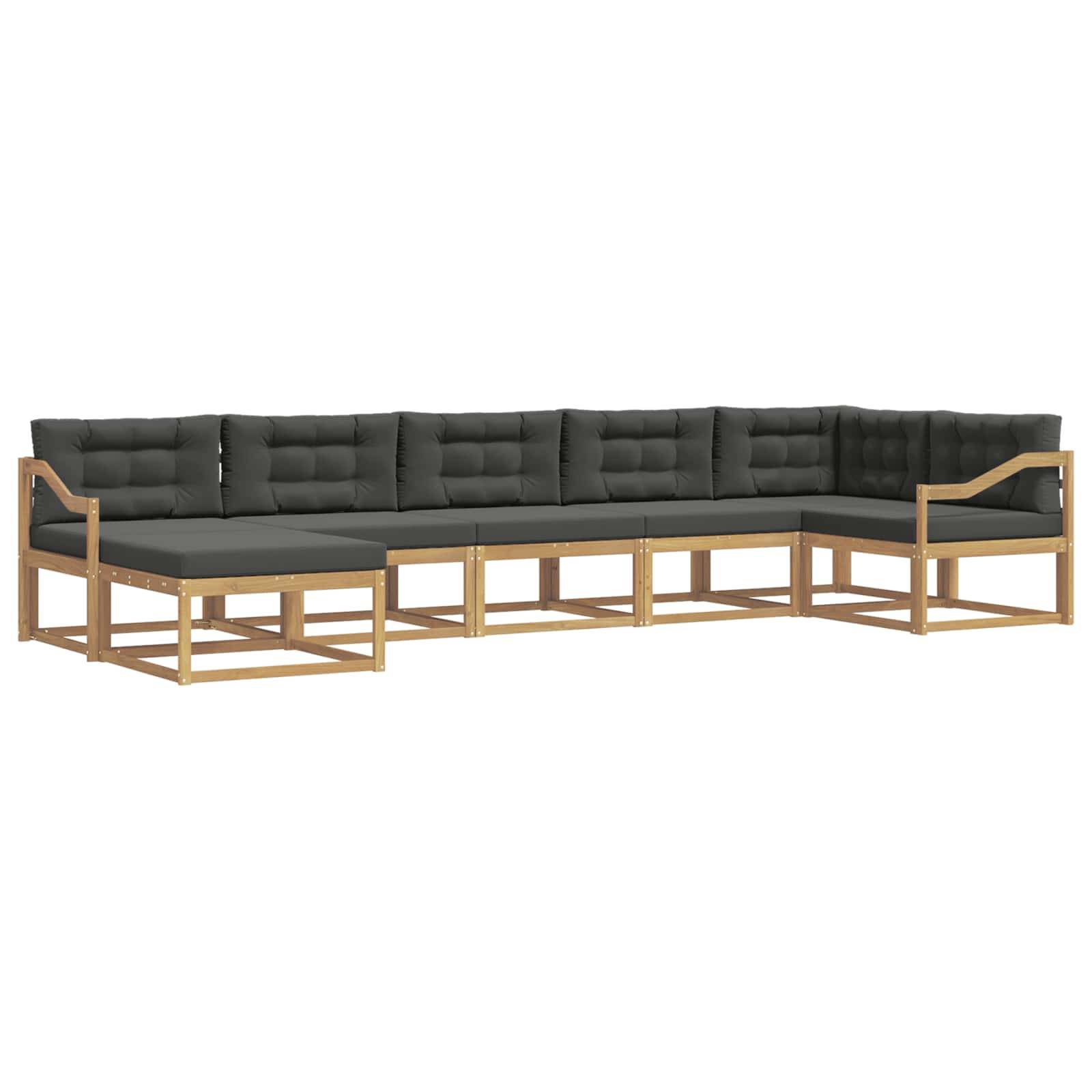 vidaXL Outdoor-Sofagarnitur mit Kissen 7 pcs Weiß und Anthrazit
