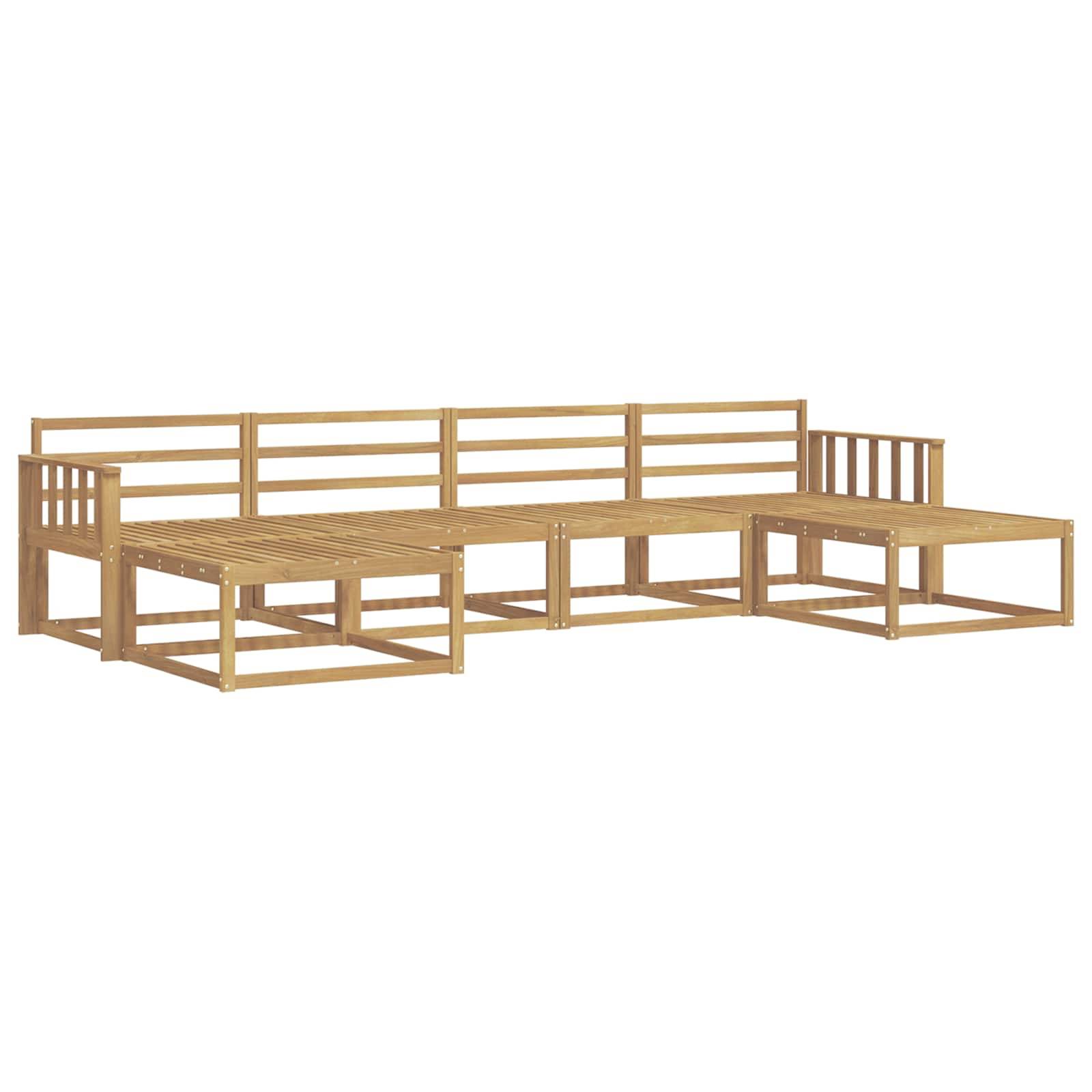 vidaXL Outdoor-Sofagarnitur 6 pcs Weiß Massivholz Akazie