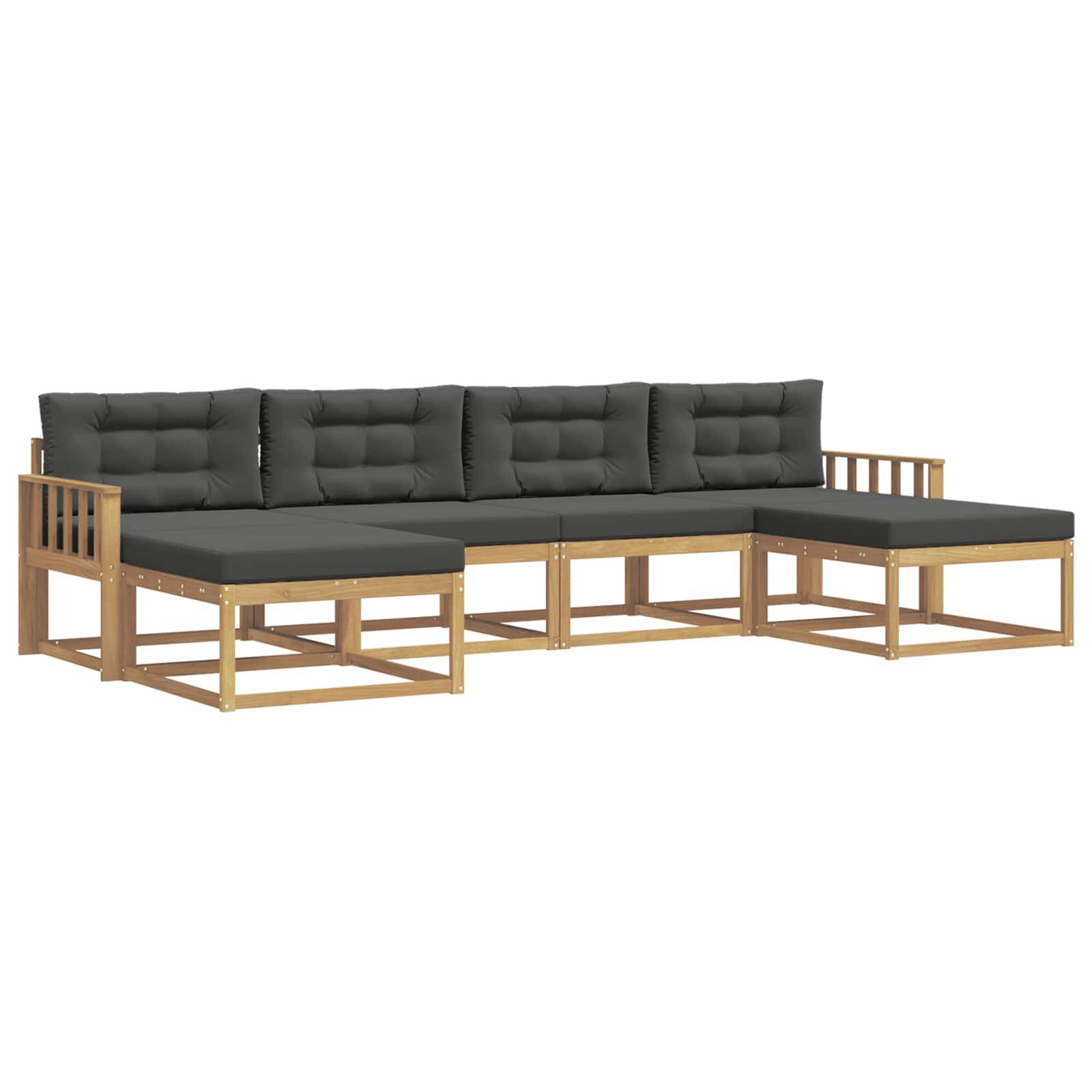 vidaXL Outdoor-Sofagarnitur mit Kissen 6 pcs Weiß und Anthrazit