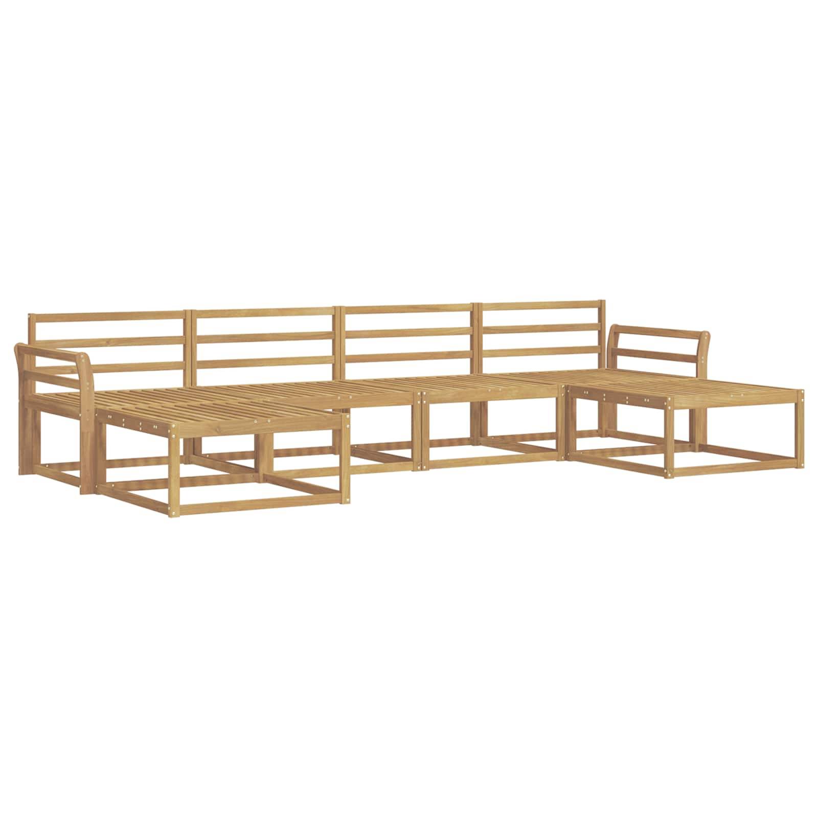 vidaXL Outdoor-Sofagarnitur 6 pcs Weiß Massivholz Akazie