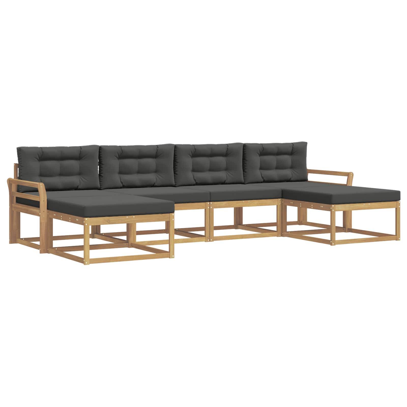 vidaXL Outdoor-Sofagarnitur mit Kissen 6 pcs Weiß und Anthrazit