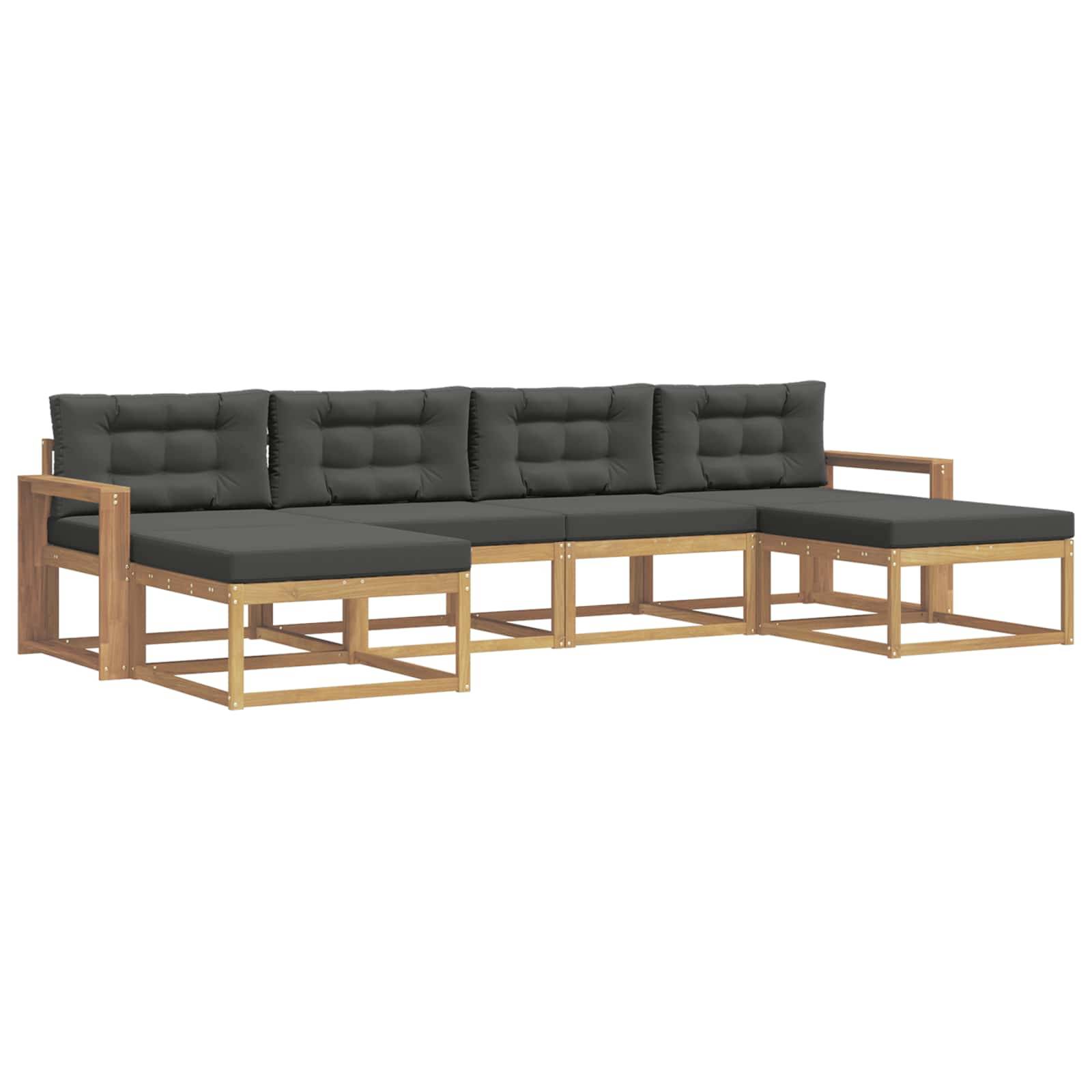 vidaXL Outdoor-Sofagarnitur mit Kissen 6 pcs Weiß und Anthrazit