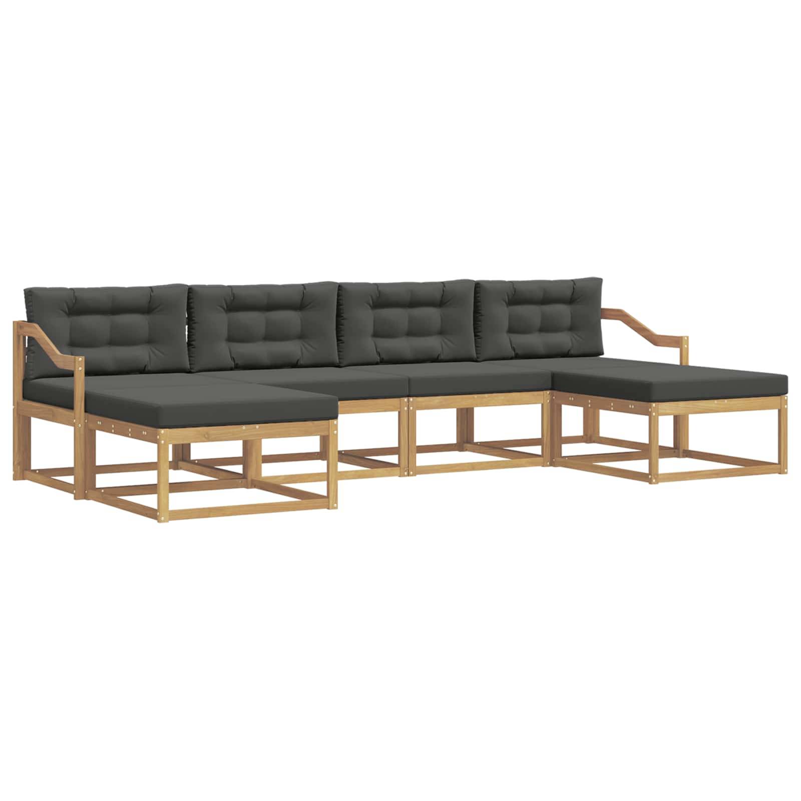 vidaXL Outdoor-Sofagarnitur mit Kissen 6 pcs Weiß und Anthrazit