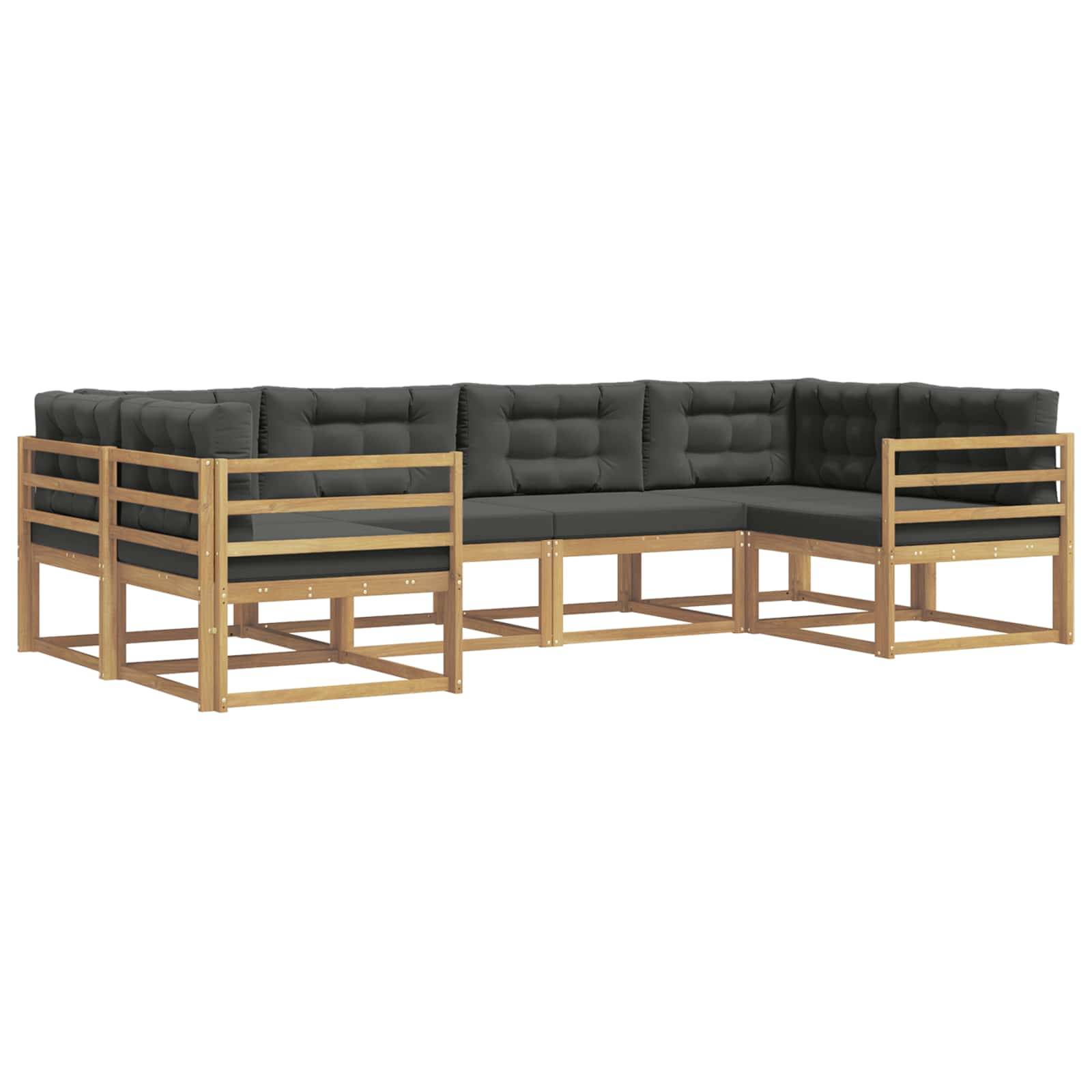 vidaXL Outdoor-Sofagarnitur mit Kissen 6 pcs Weiß und Anthrazit