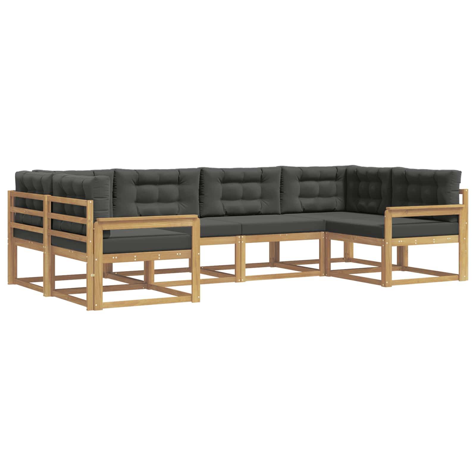 vidaXL Outdoor-Sofagarnitur mit Kissen 6 pcs Weiß und Anthrazit