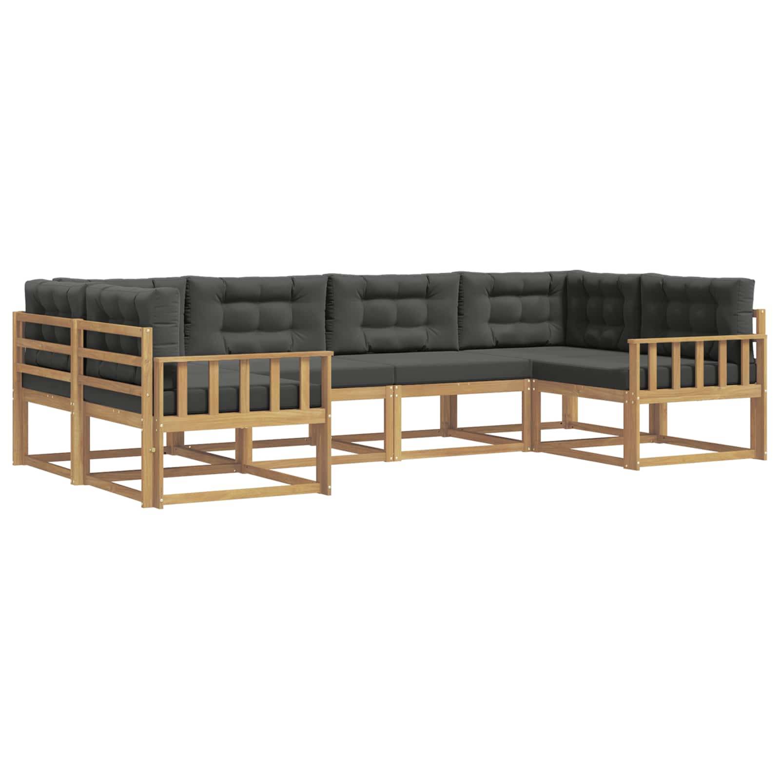 vidaXL Outdoor-Sofagarnitur mit Kissen 6 pcs Weiß und Anthrazit