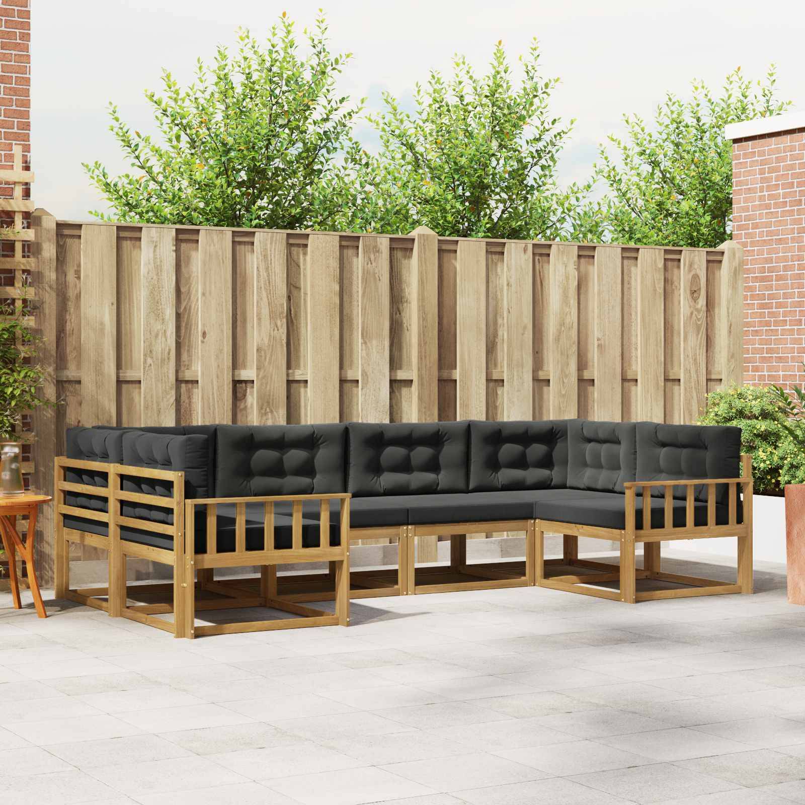 vidaXL Outdoor-Sofagarnitur mit Kissen 6 pcs Weiß und Anthrazit