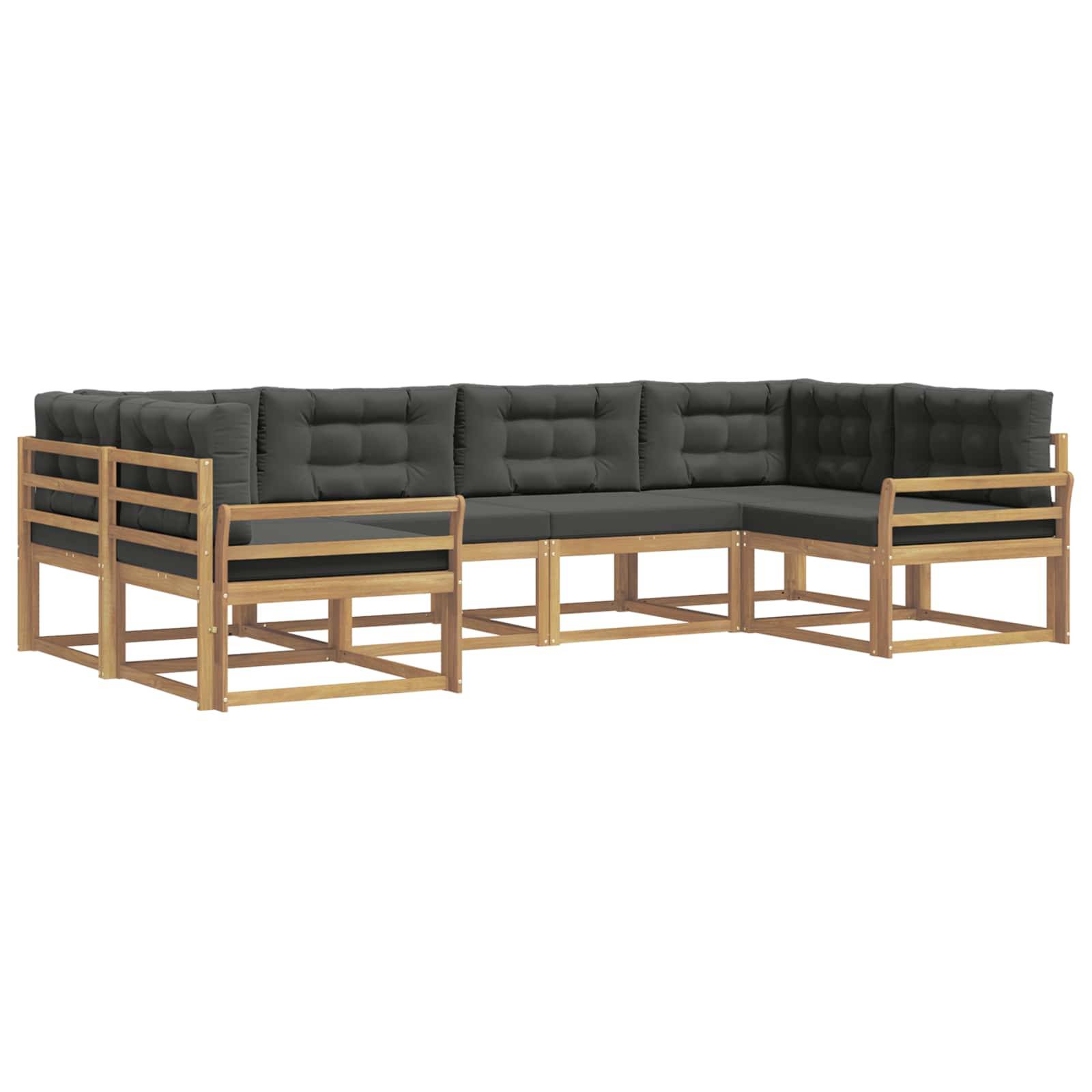 vidaXL Outdoor-Sofagarnitur mit Kissen 6 pcs Weiß und Anthrazit