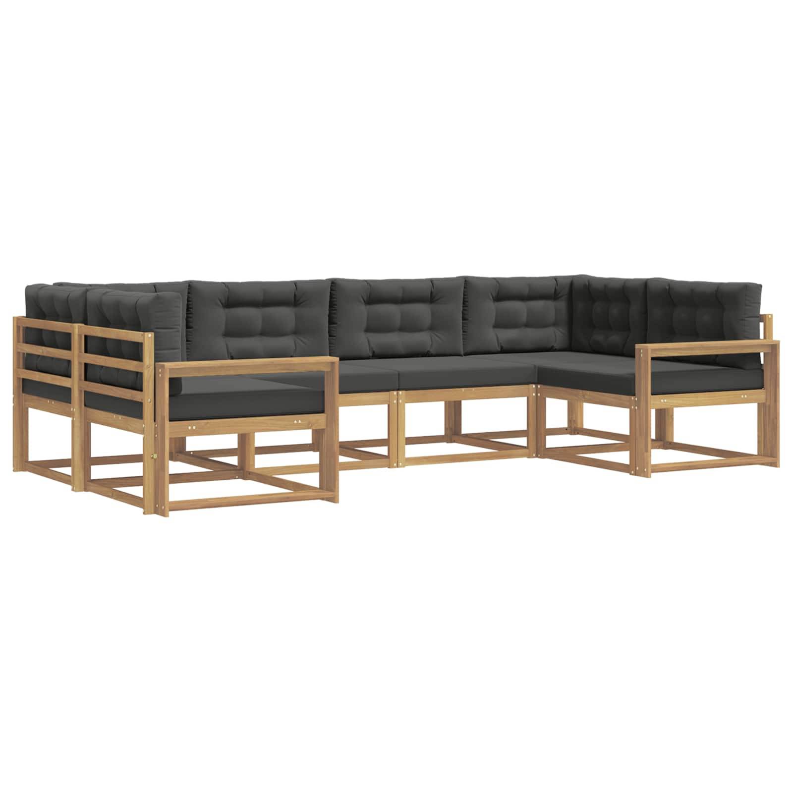 vidaXL Outdoor-Sofagarnitur mit Kissen 6 pcs Weiß und Anthrazit