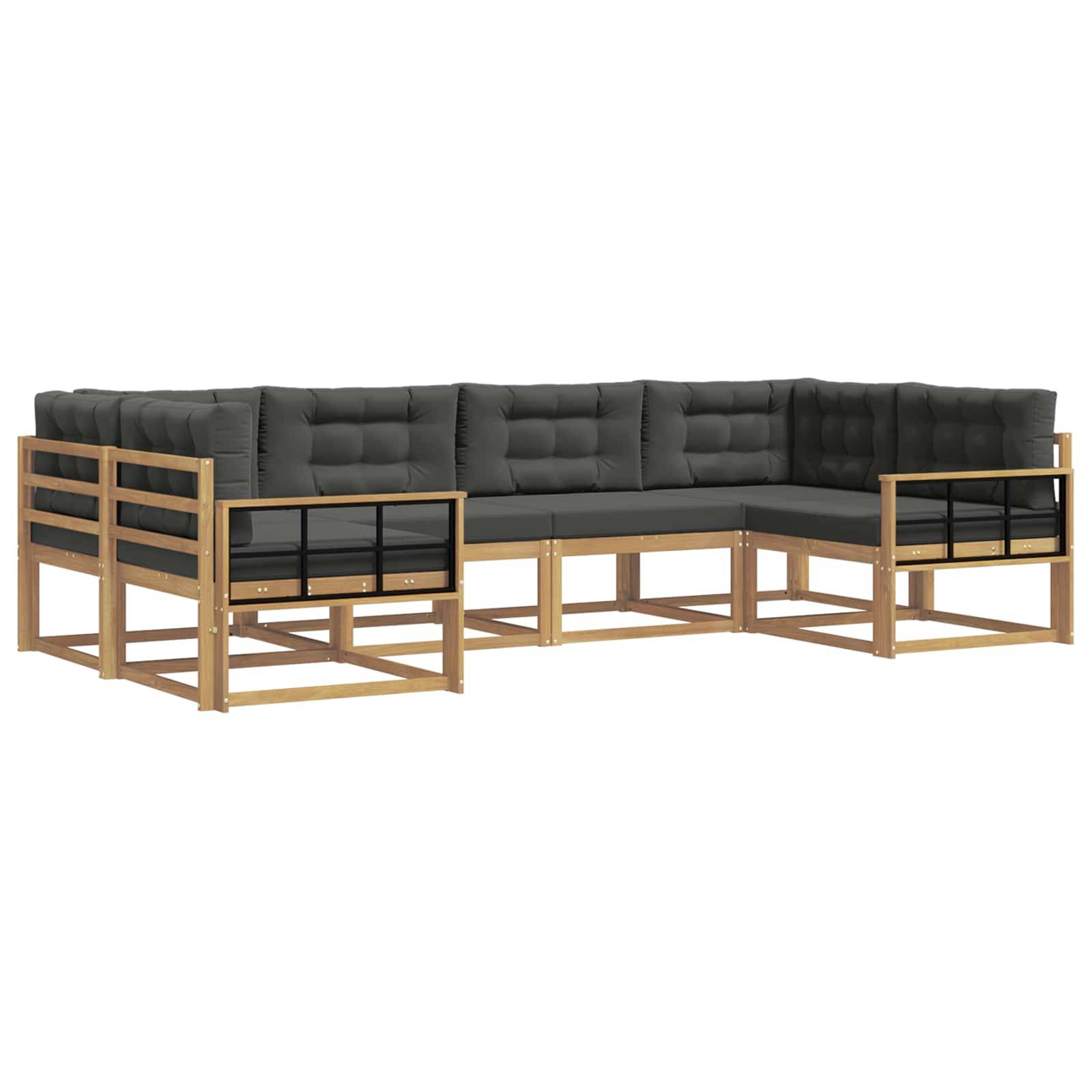vidaXL Outdoor-Sofagarnitur mit Kissen 6 pcs Weiß und Anthrazit