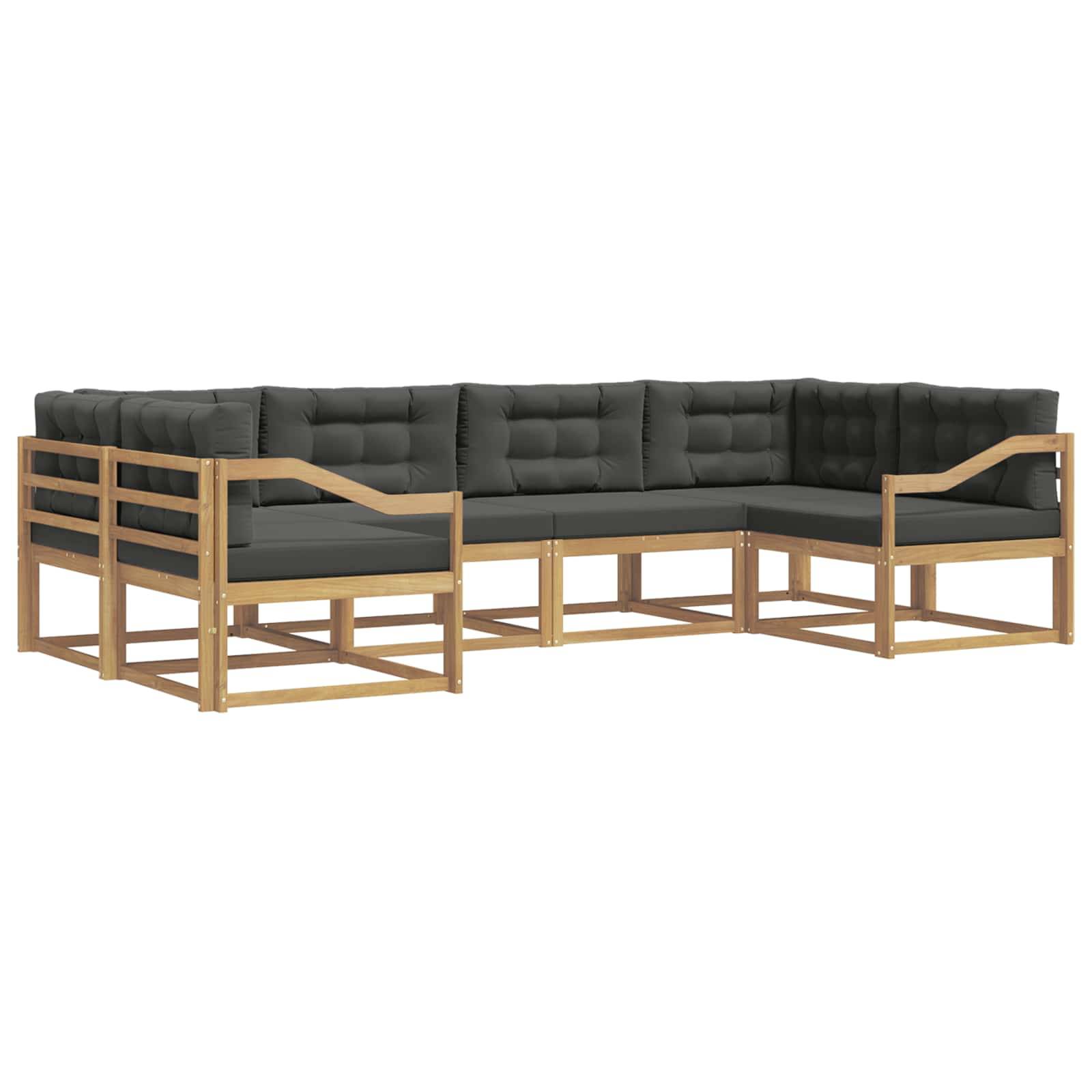 vidaXL Outdoor-Sofagarnitur mit Kissen 6 pcs Weiß und Anthrazit
