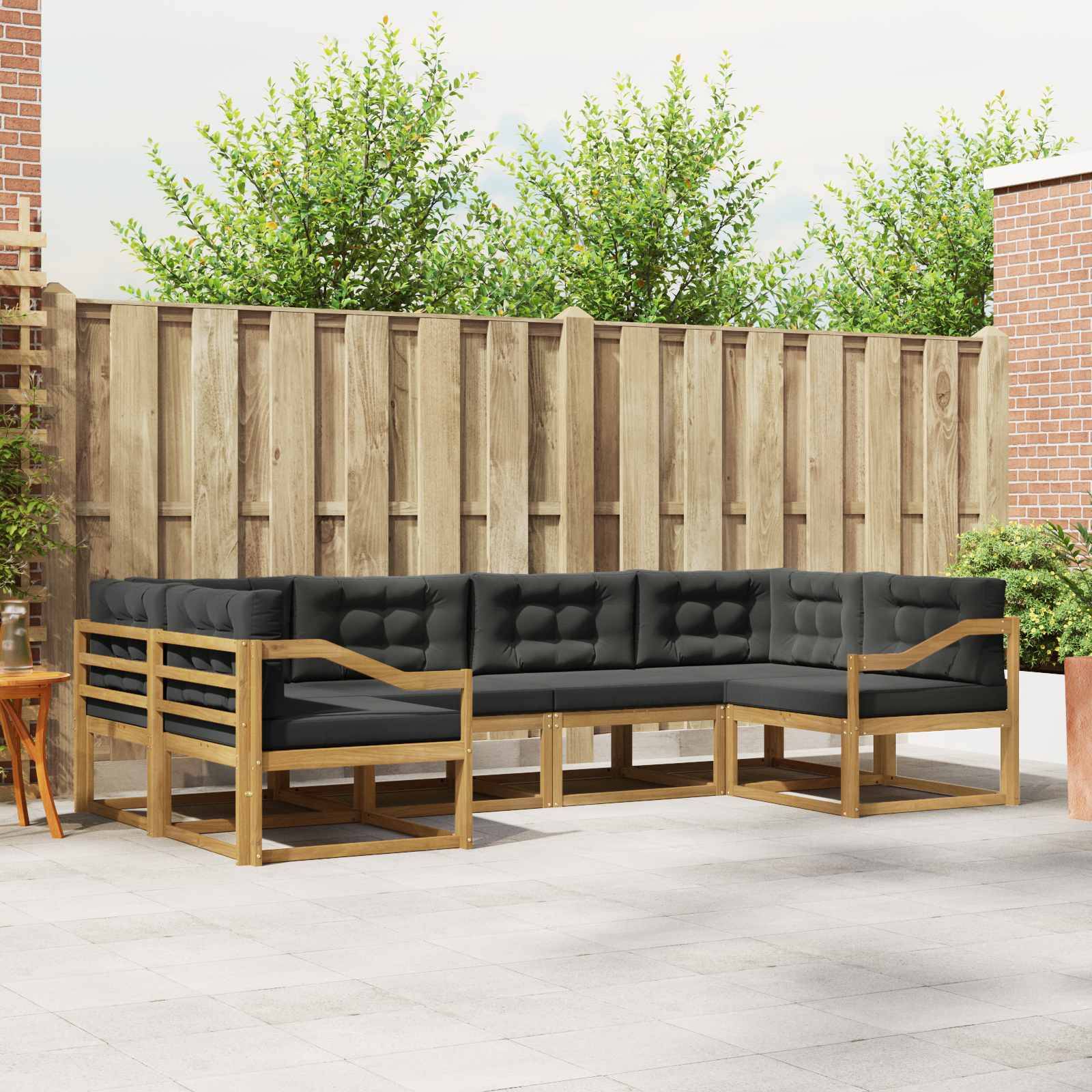 vidaXL Outdoor-Sofagarnitur mit Kissen 6 pcs Weiß und Anthrazit