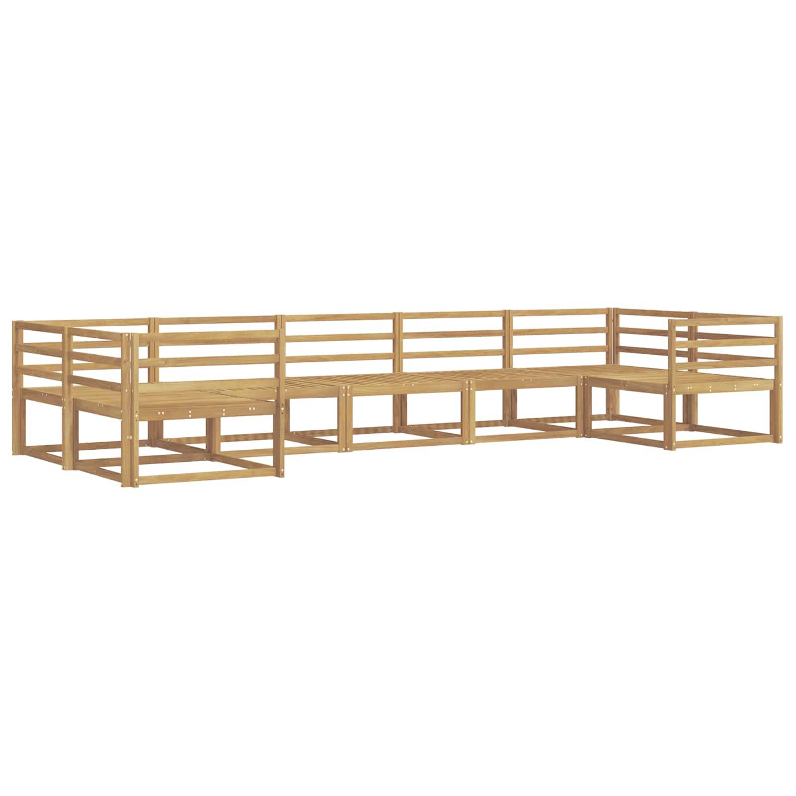 vidaXL Outdoor-Sofagarnitur 7 pcs Weiß Massivholz Akazie
