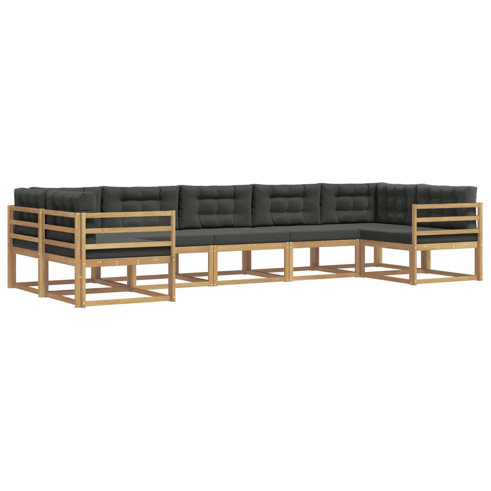 vidaXL Outdoor-Sofagarnitur mit Kissen 7 pcs Weiß und Anthrazit