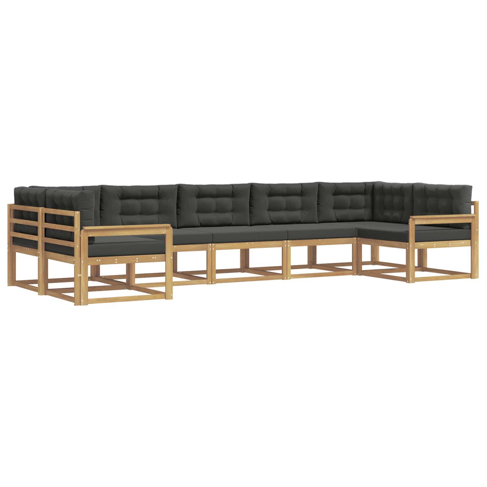 vidaXL Outdoor-Sofagarnitur mit Kissen 7 pcs Weiß und Anthrazit