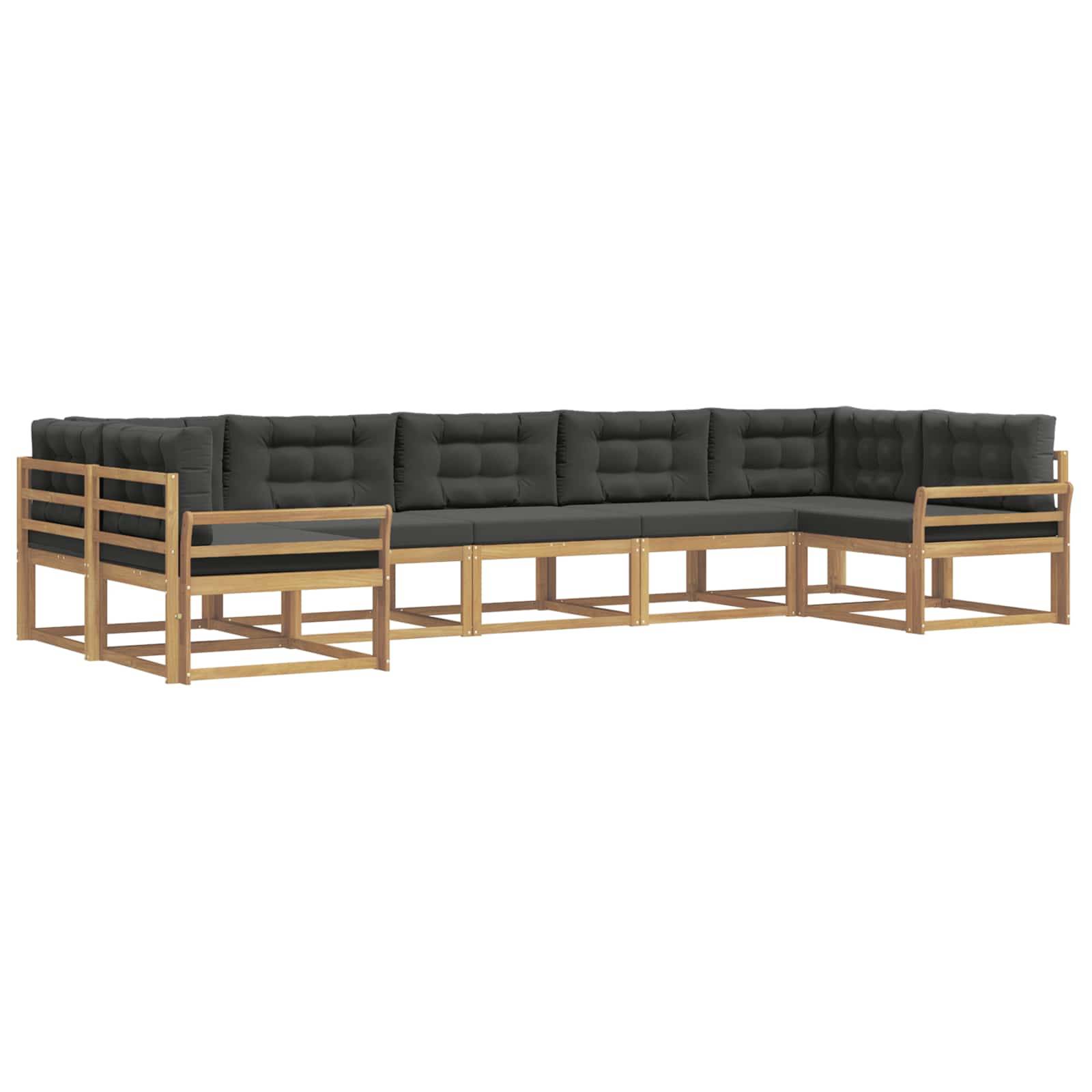 vidaXL Outdoor-Sofagarnitur mit Kissen 7 pcs Weiß und Anthrazit
